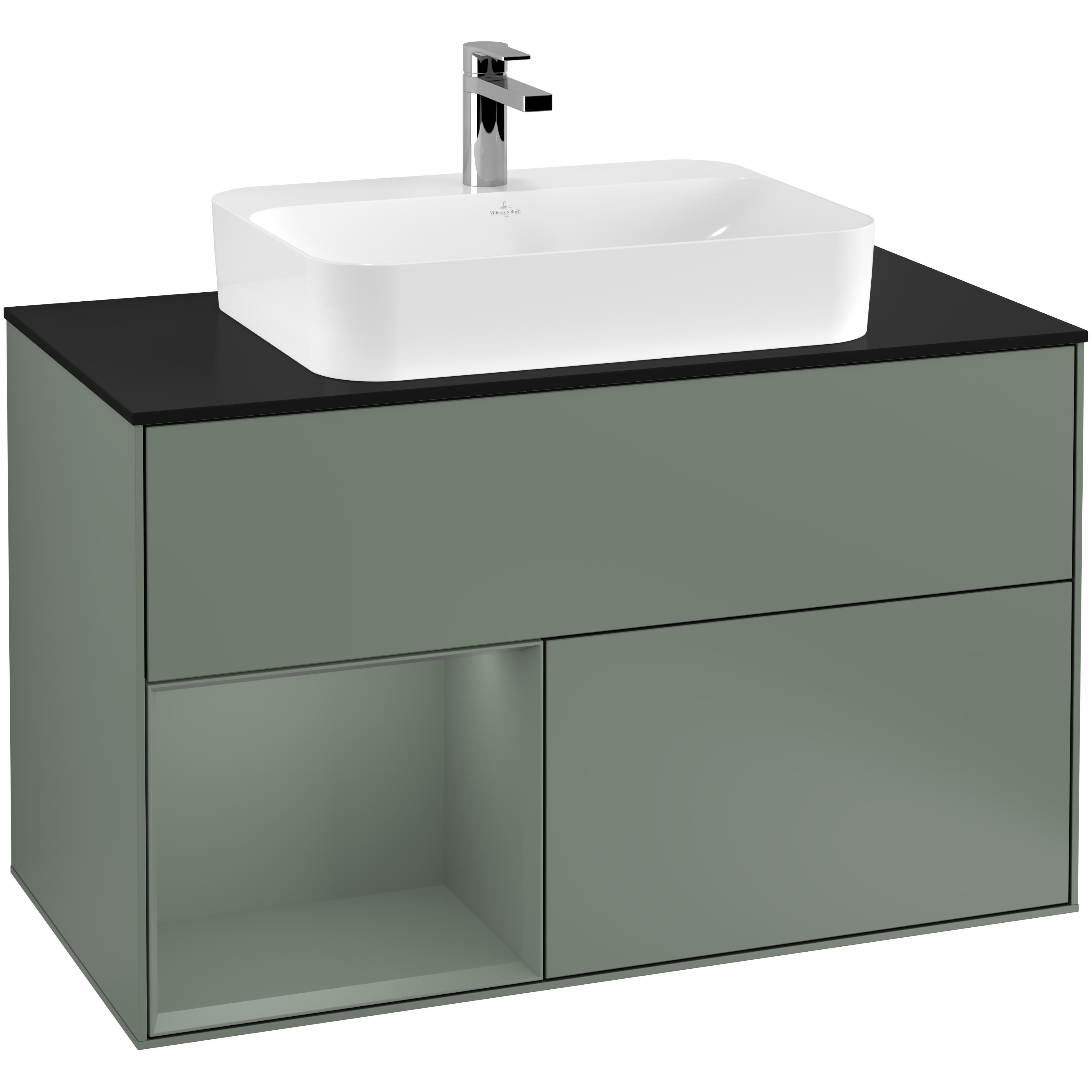 Tvättställsskåp Villeroy & Boch Finion med 2 Lådor Hylla och Bänkskiva för Ytmonterat Tvättställ | badrum - badrumsmobler - tvattstallsskap-och-kommod | KakelKungen