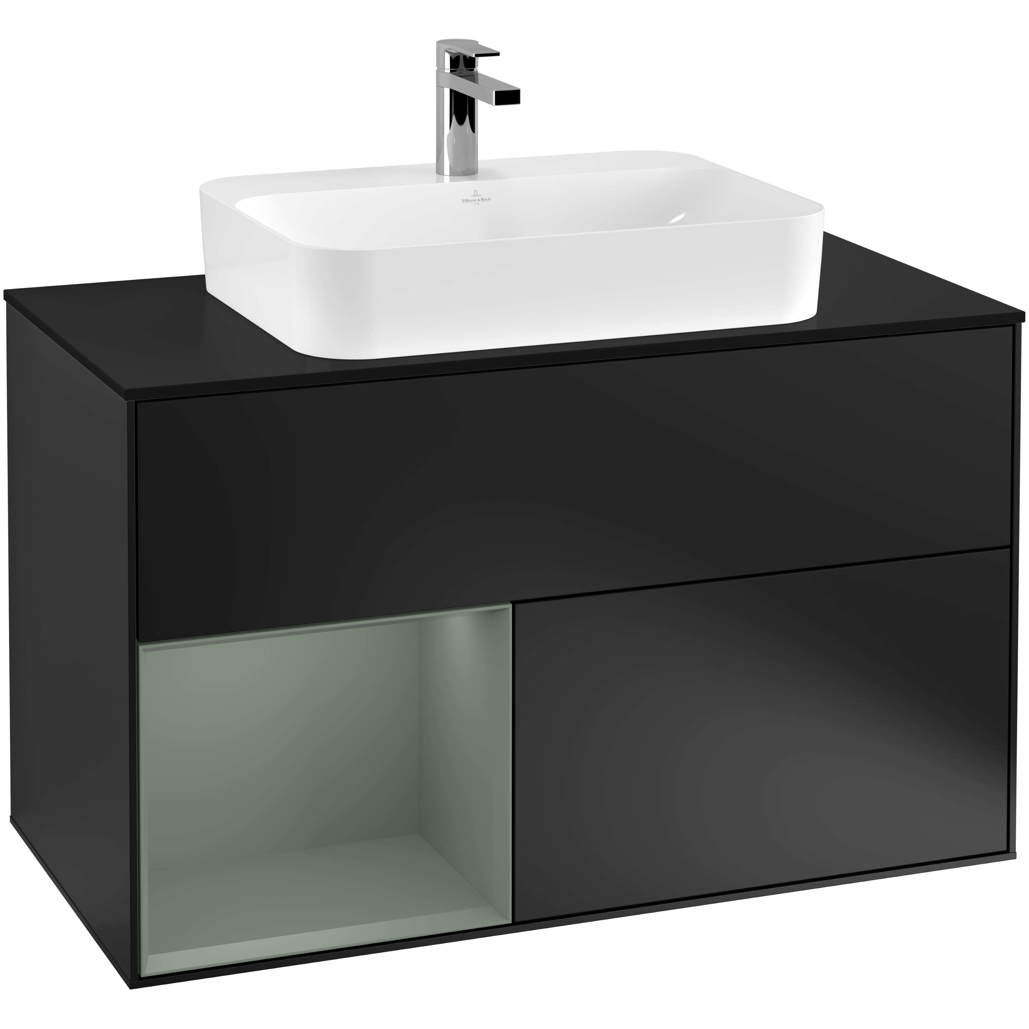 Tvättställsskåp Villeroy & Boch Finion med 2 Lådor Hylla och Bänkskiva för Ytmonterat Tvättställ | badrum - badrumsmobler - tvattstallsskap-och-kommod | KakelKungen