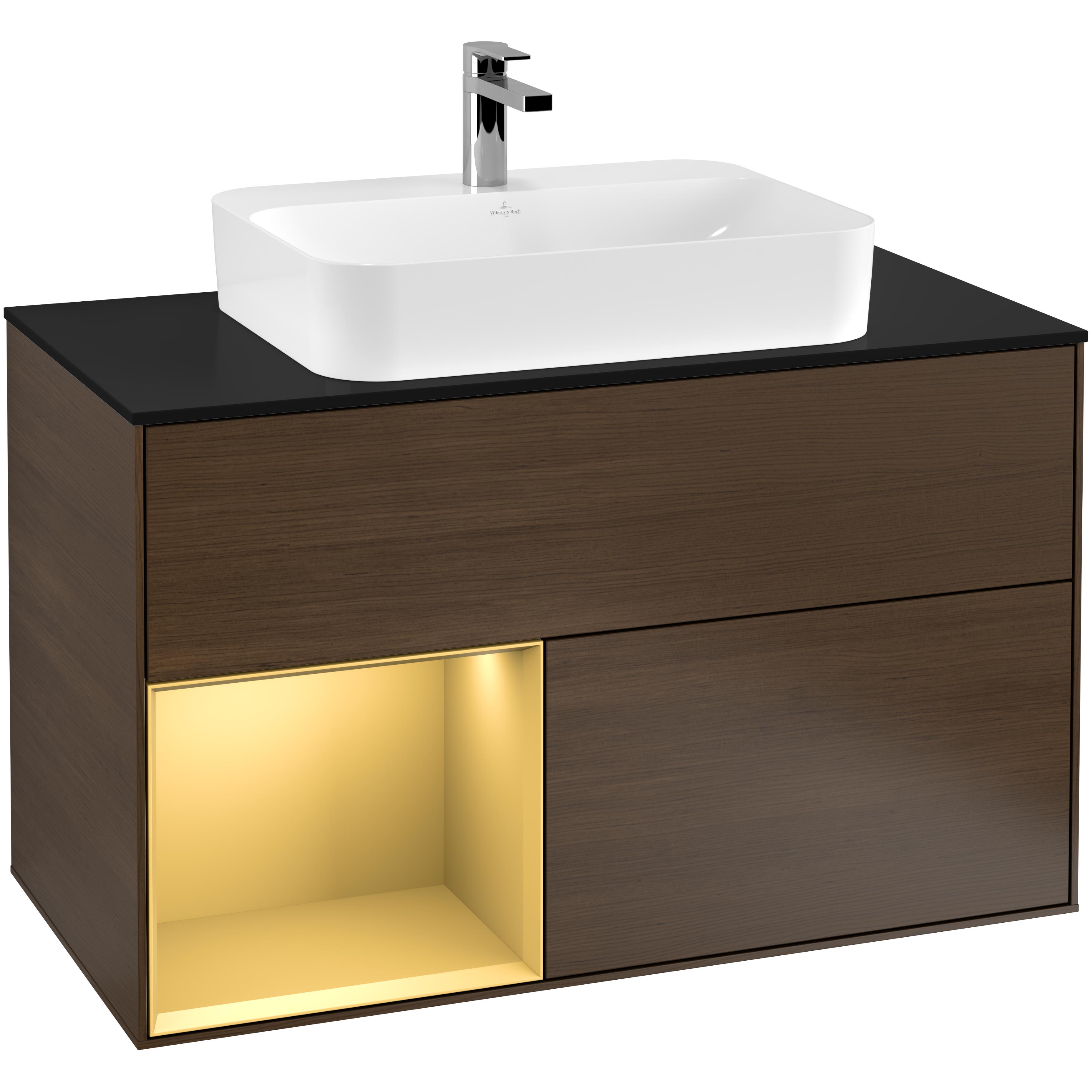 Tvättställsskåp Villeroy & Boch Finion med 2 Lådor Hylla och Bänkskiva för Ytmonterat Tvättställ | badrum - badrumsmobler - tvattstallsskap-och-kommod | KakelKungen