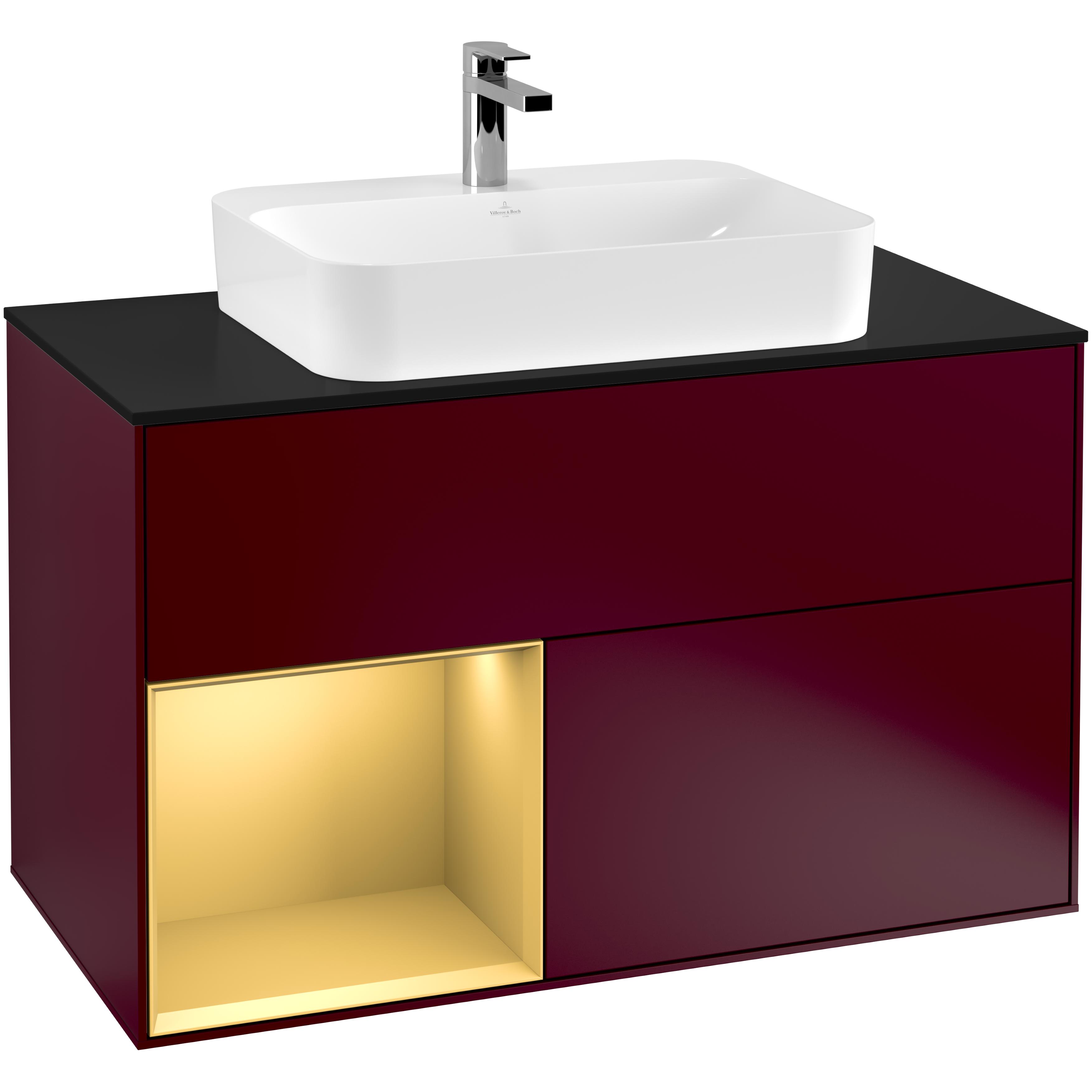 Tvättställsskåp Villeroy & Boch Finion med 2 Lådor Hylla och Bänkskiva för Ytmonterat Tvättställ | badrum - badrumsmobler - tvattstallsskap-och-kommod | KakelKungen