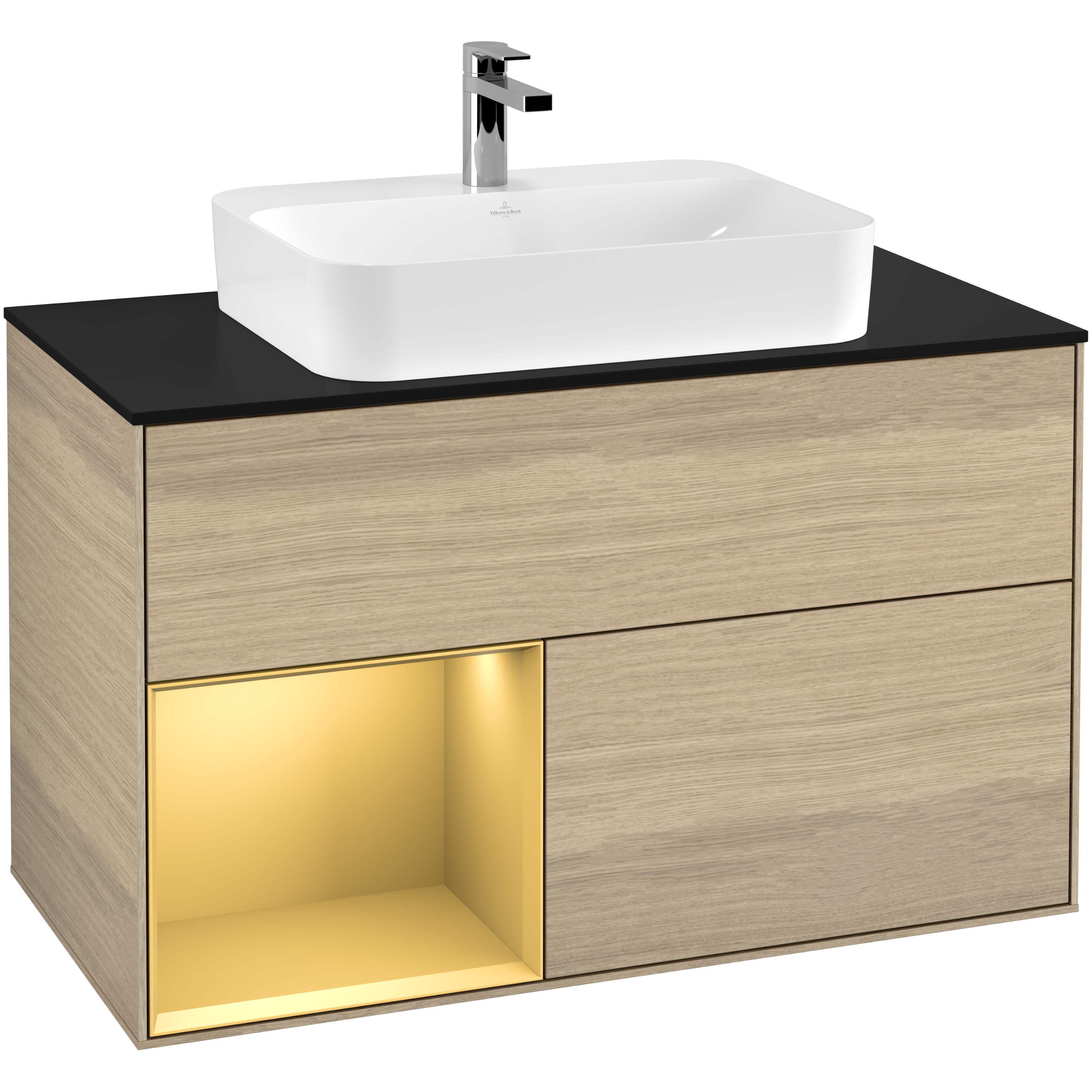 Tvättställsskåp Villeroy & Boch Finion med 2 Lådor Hylla och Bänkskiva för Ytmonterat Tvättställ | badrum - badrumsmobler - tvattstallsskap-och-kommod | KakelKungen