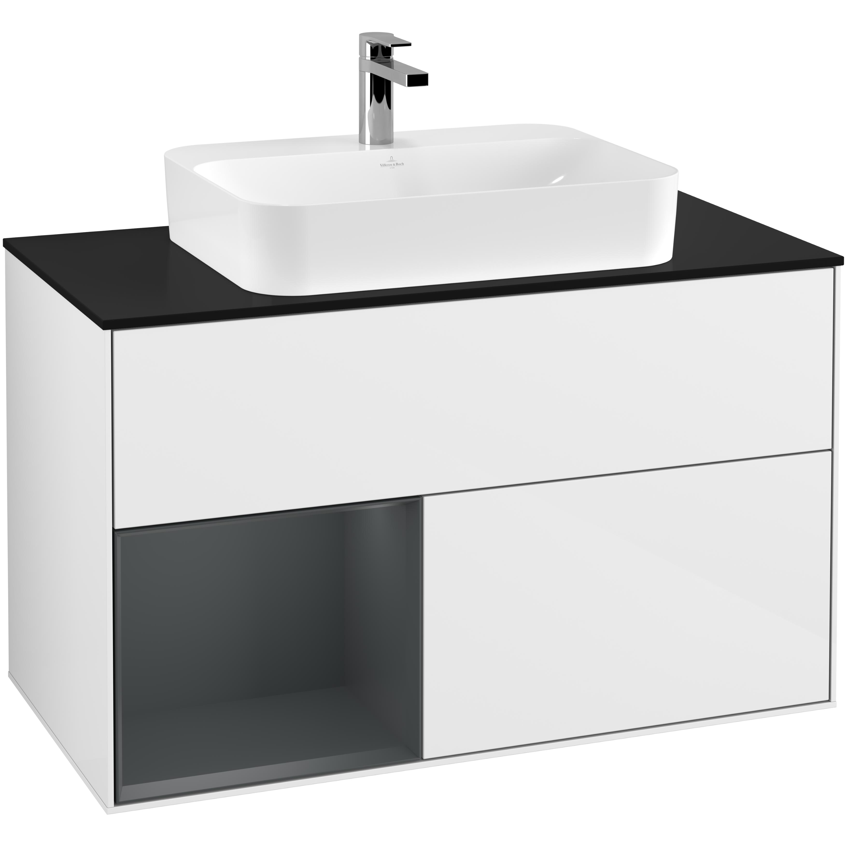 Tvättställsskåp Villeroy & Boch Finion med 2 Lådor Hylla och Bänkskiva för Ytmonterat Tvättställ | badrum - badrumsmobler - tvattstallsskap-och-kommod | KakelKungen