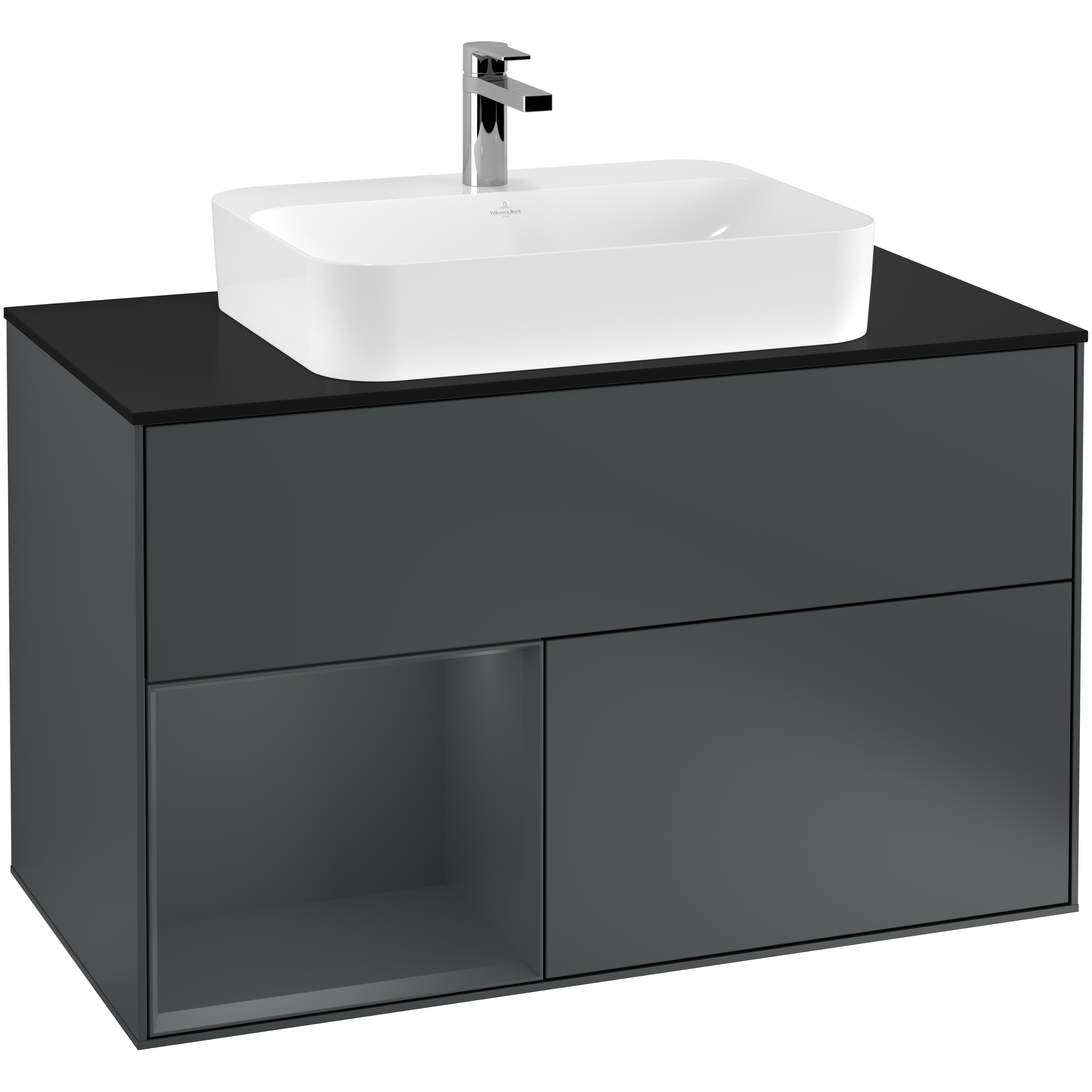 Tvättställsskåp Villeroy & Boch Finion med 2 Lådor Hylla och Bänkskiva för Ytmonterat Tvättställ | badrum - badrumsmobler - tvattstallsskap-och-kommod | KakelKungen