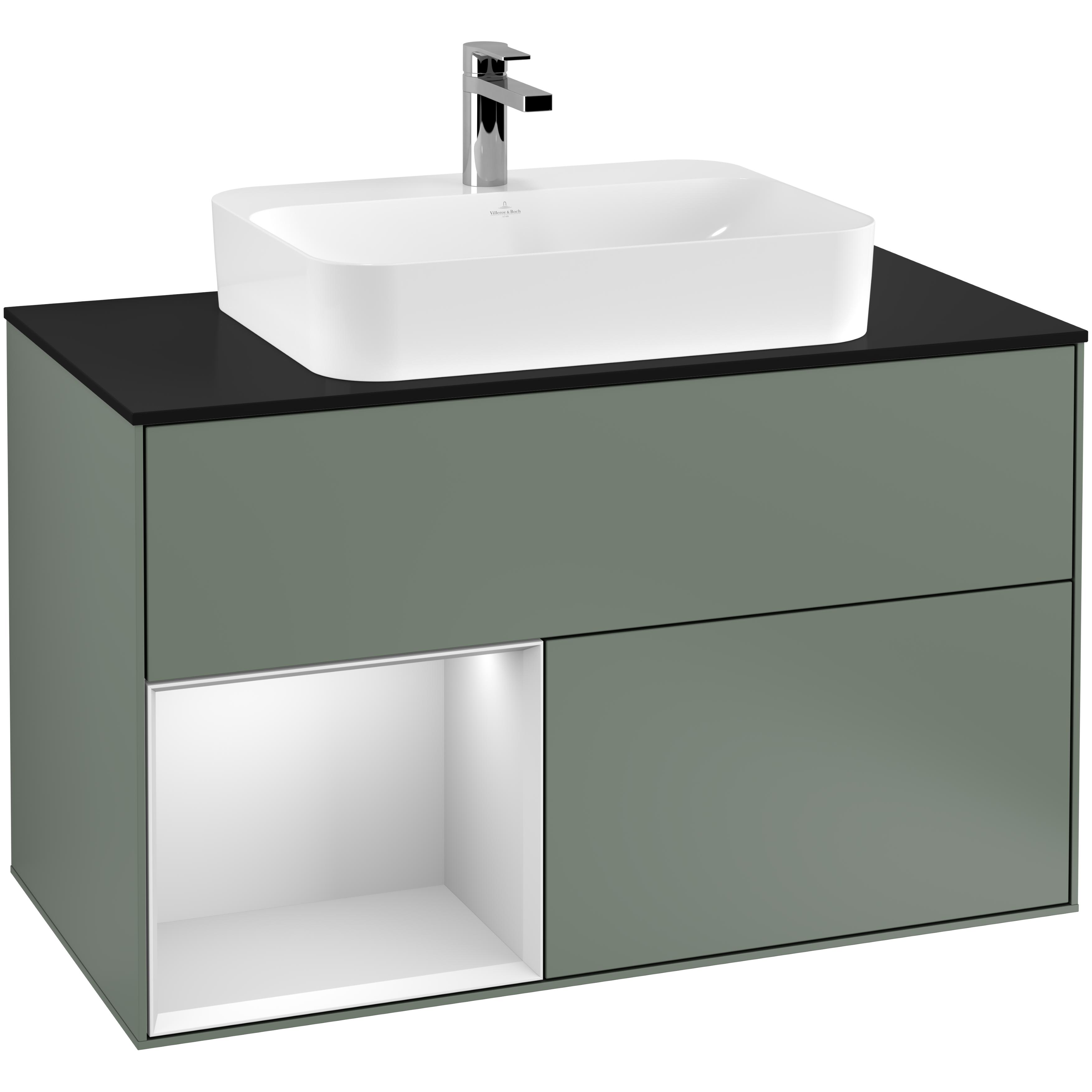 Tvättställsskåp Villeroy & Boch Finion med 2 Lådor Hylla och Bänkskiva för Ytmonterat Tvättställ | badrum - badrumsmobler - tvattstallsskap-och-kommod | KakelKungen