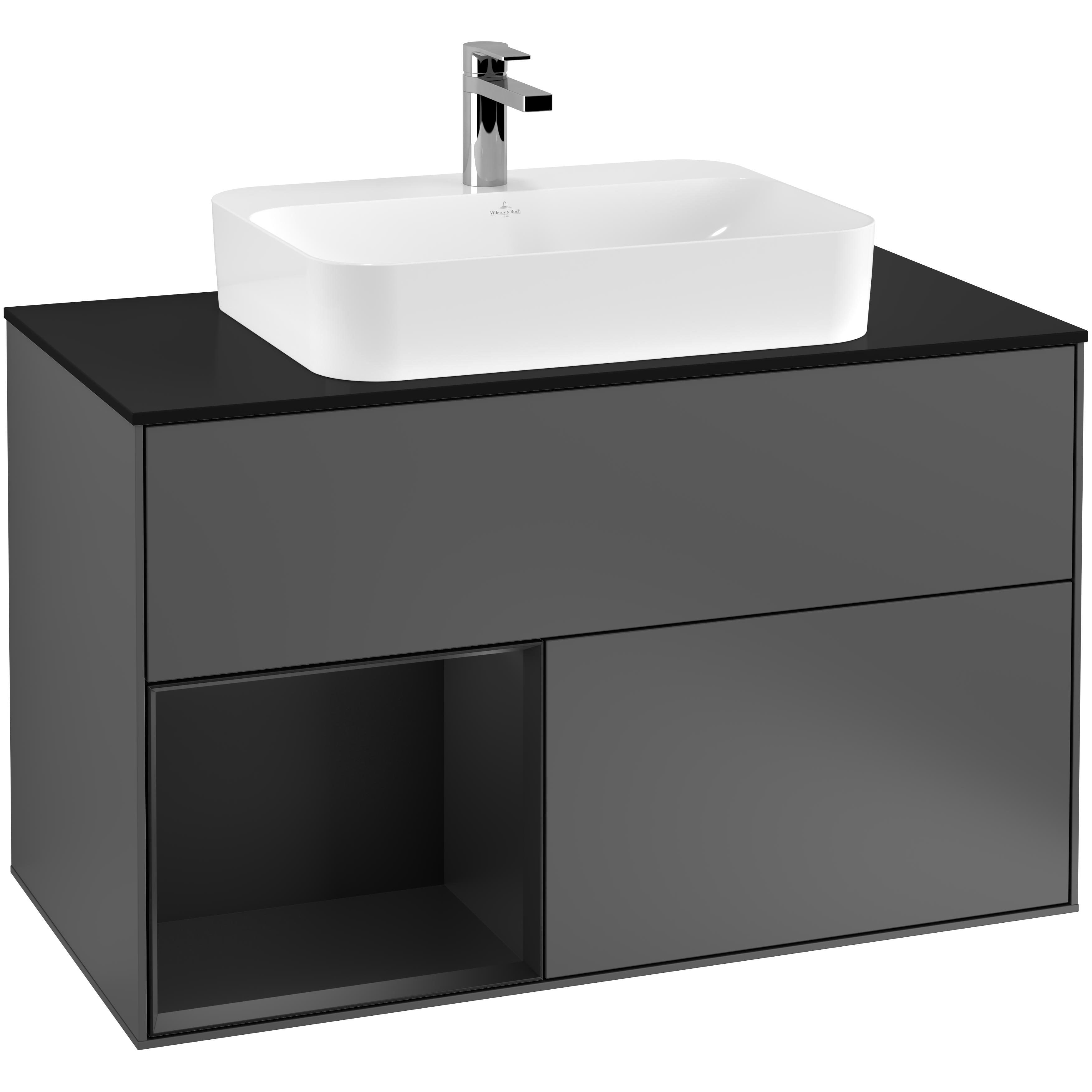 Tvättställsskåp Villeroy & Boch Finion med 2 Lådor Hylla och Bänkskiva för Ytmonterat Tvättställ | badrum - badrumsmobler - tvattstallsskap-och-kommod | KakelKungen