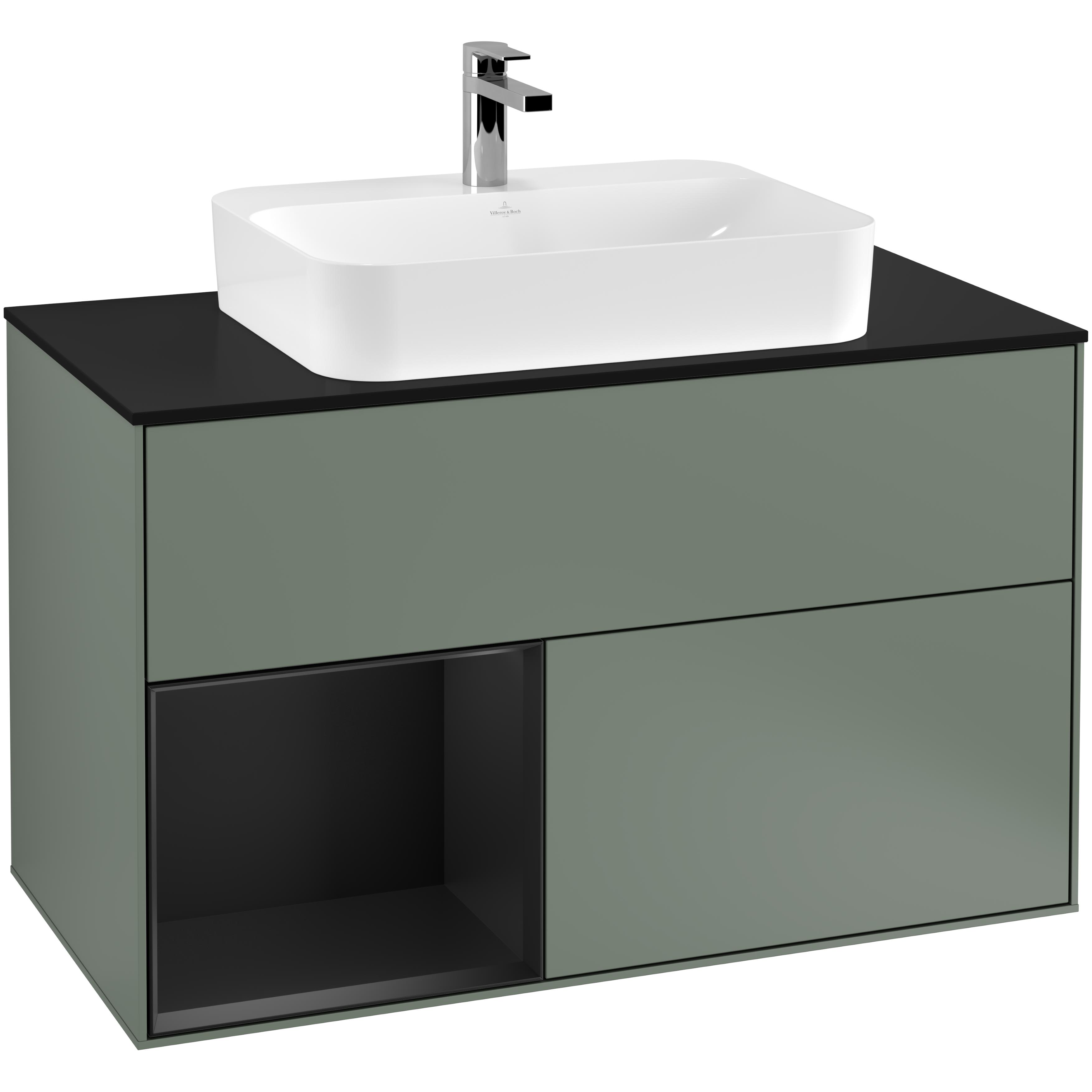 Tvättställsskåp Villeroy & Boch Finion med 2 Lådor Hylla och Bänkskiva för Ytmonterat Tvättställ | badrum - badrumsmobler - tvattstallsskap-och-kommod | KakelKungen