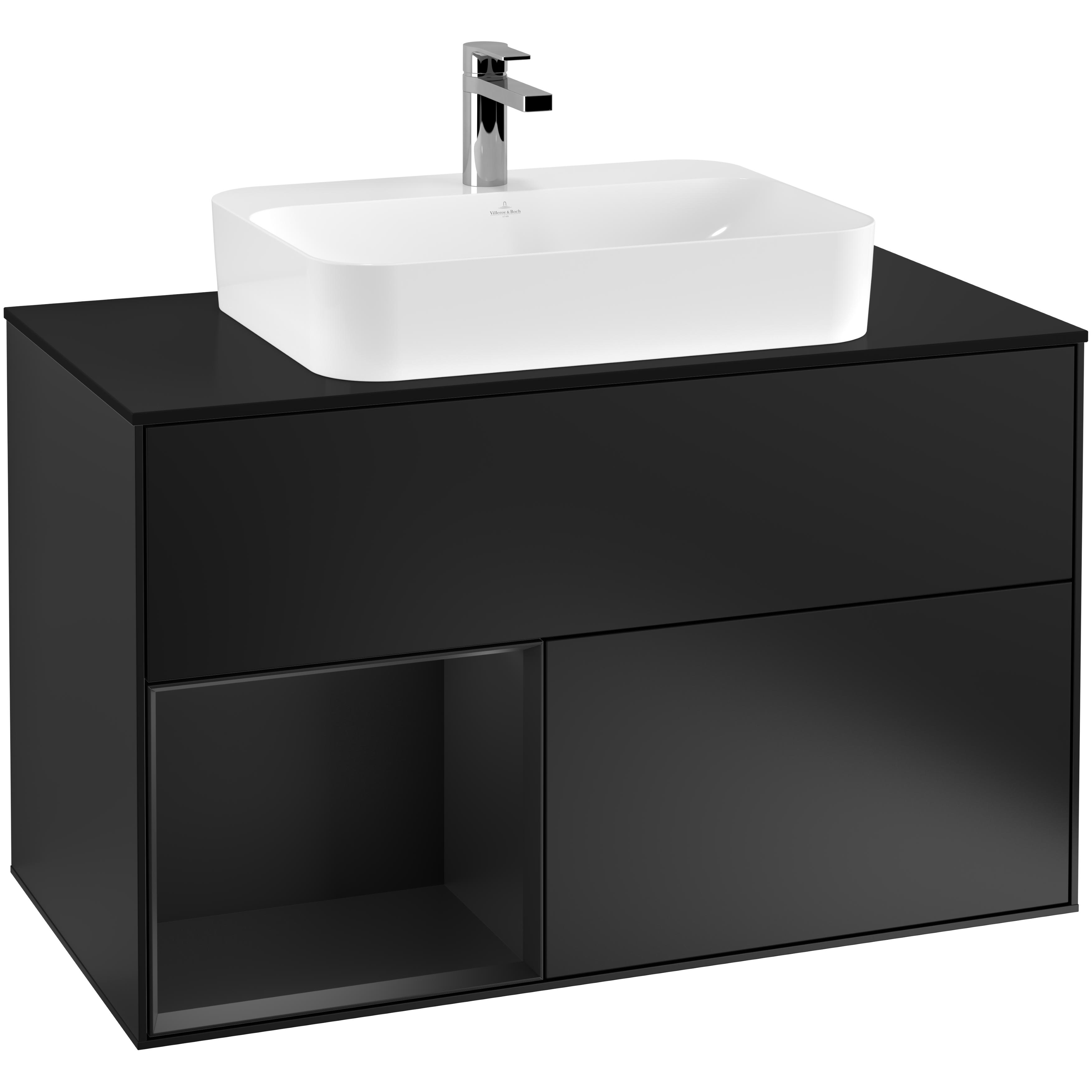 Tvättställsskåp Villeroy & Boch Finion med 2 Lådor Hylla och Bänkskiva för Ytmonterat Tvättställ | badrum - badrumsmobler - tvattstallsskap-och-kommod | KakelKungen