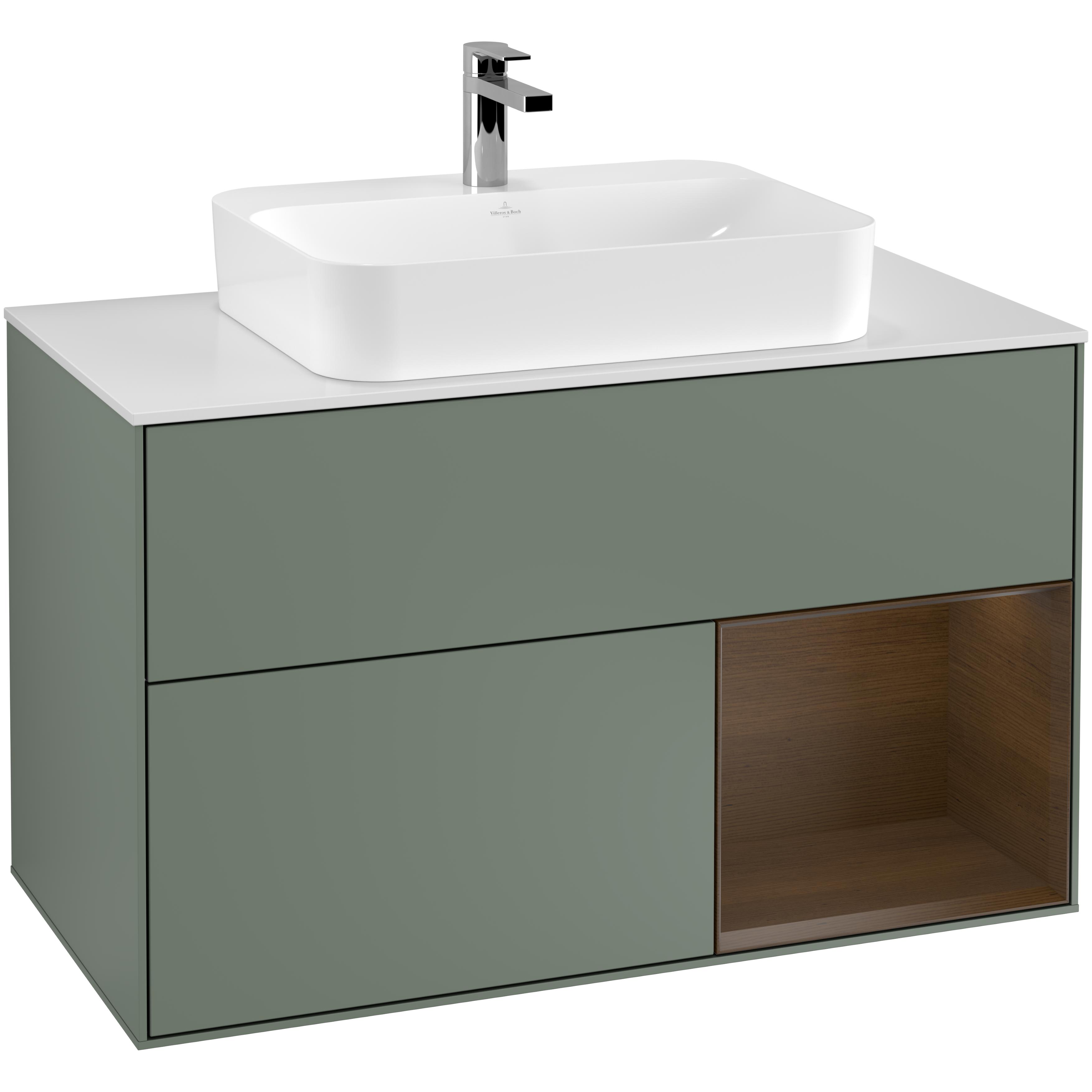 Tvättställsskåp Villeroy & Boch Finion med 2 Lådor Hylla och Bänkskiva för Ytmonterat Tvättställ | badrum - badrumsmobler - tvattstallsskap-och-kommod | KakelKungen