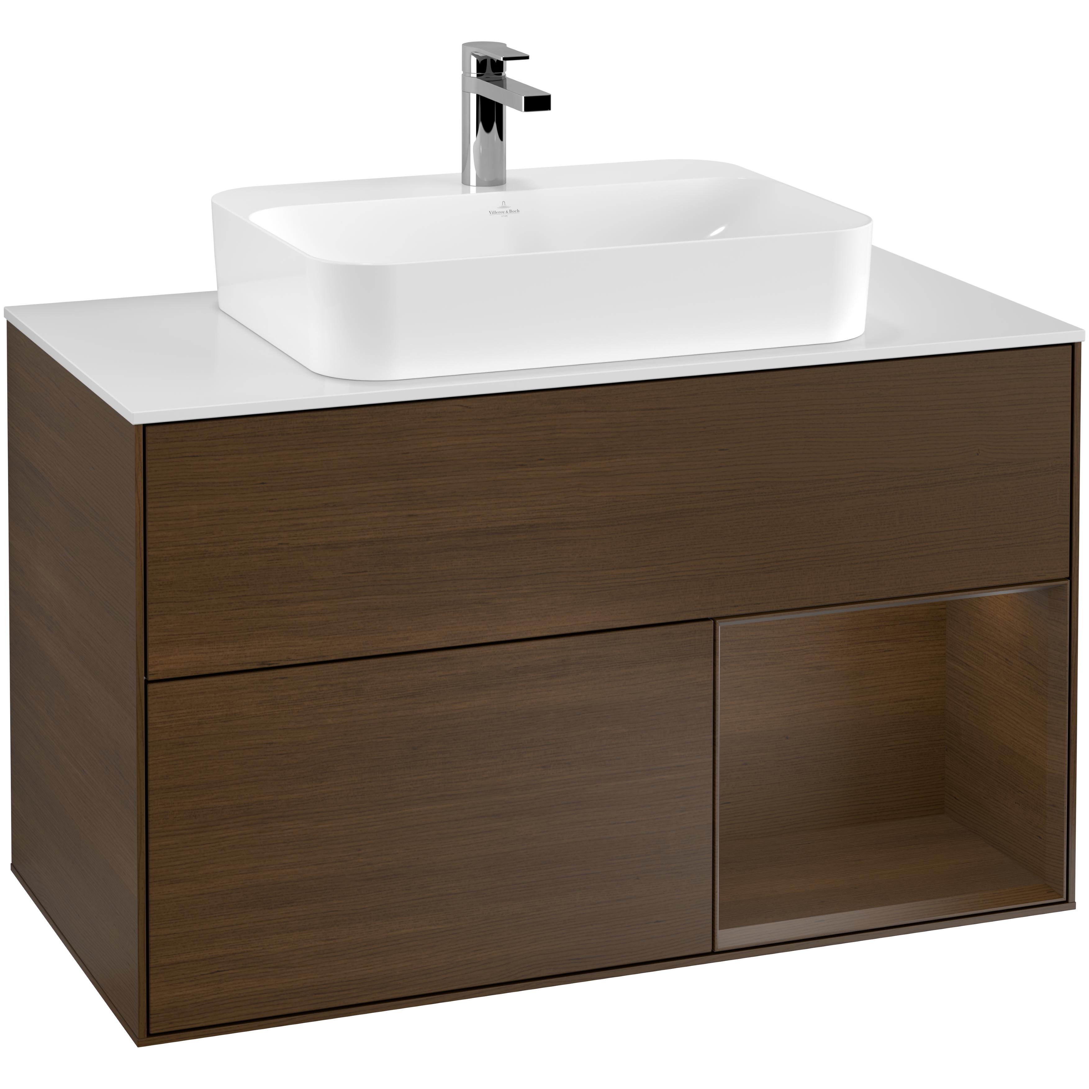 Tvättställsskåp Villeroy & Boch Finion med 2 Lådor Hylla och Bänkskiva för Ytmonterat Tvättställ | badrum - badrumsmobler - tvattstallsskap-och-kommod | KakelKungen