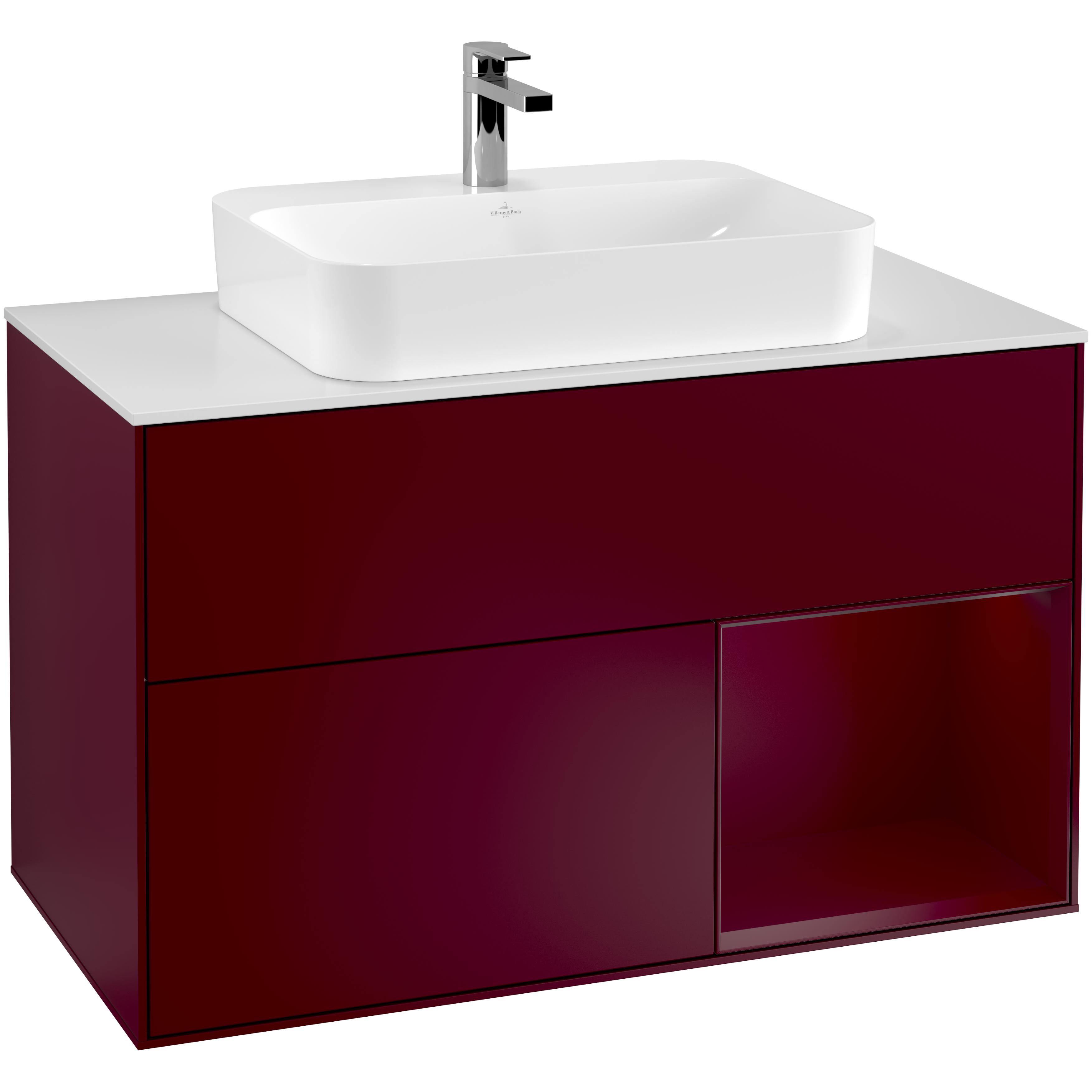 Tvättställsskåp Villeroy & Boch Finion med 2 Lådor Hylla och Bänkskiva för Ytmonterat Tvättställ | badrum - badrumsmobler - tvattstallsskap-och-kommod | KakelKungen