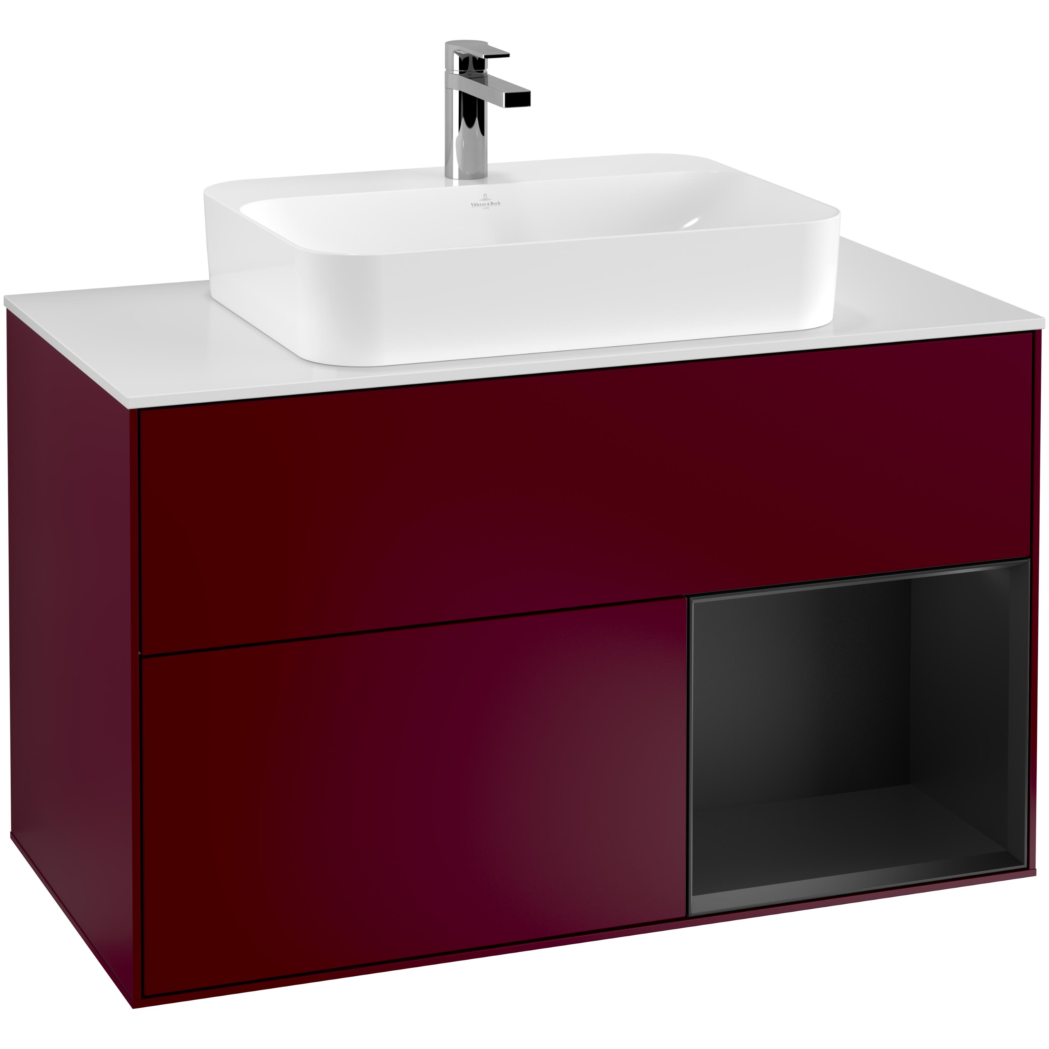 Tvättställsskåp Villeroy & Boch Finion med 2 Lådor Hylla och Bänkskiva för Ytmonterat Tvättställ | badrum - badrumsmobler - tvattstallsskap-och-kommod | KakelKungen