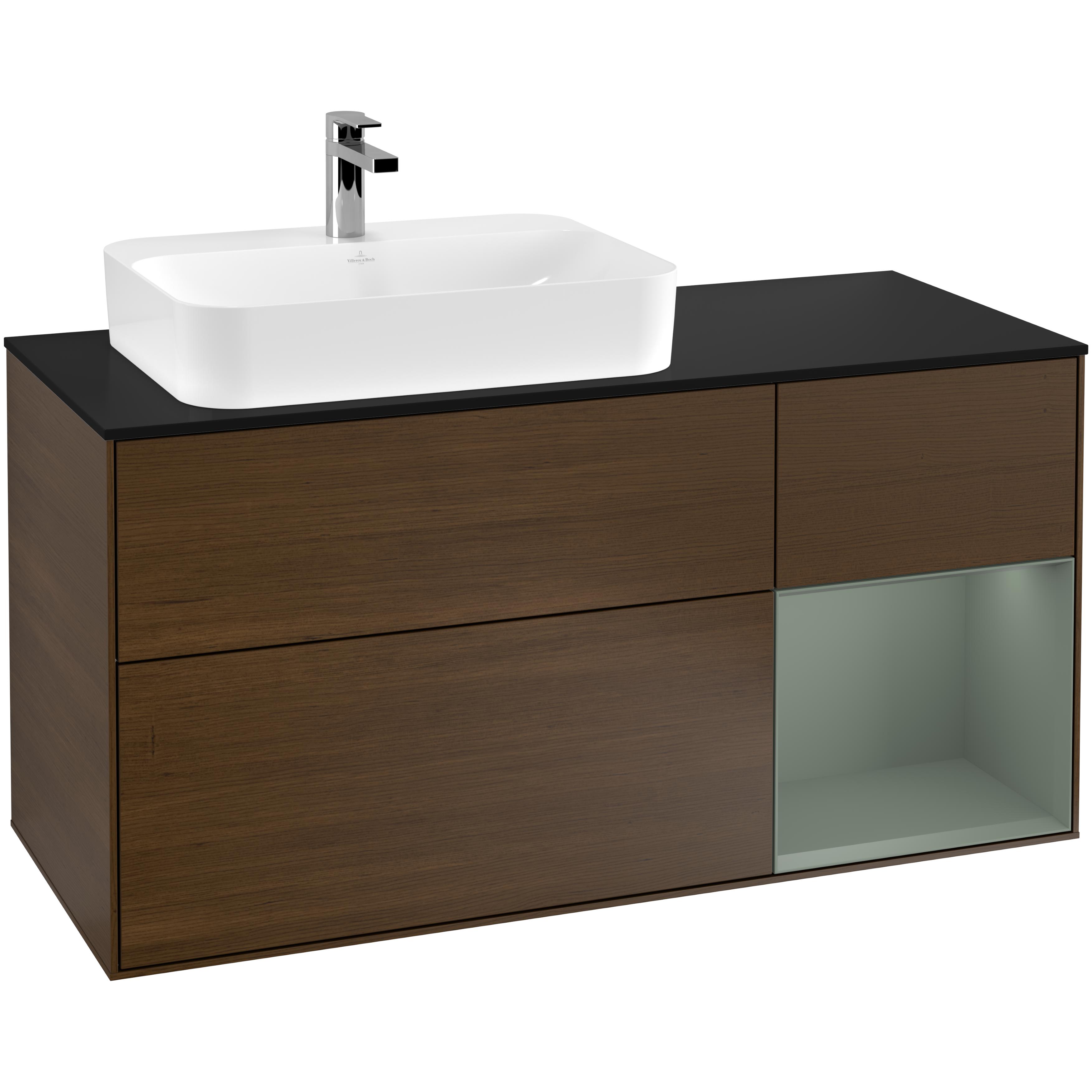 Tvättställsskåp Villeroy & Boch Finion med 3 Lådor Hylla och Bänkskiva för Ocentrerat Ytmonterat Tvättställ | badrum - badrumsmobler - tvattstallsskap-och-kommod | KakelKungen