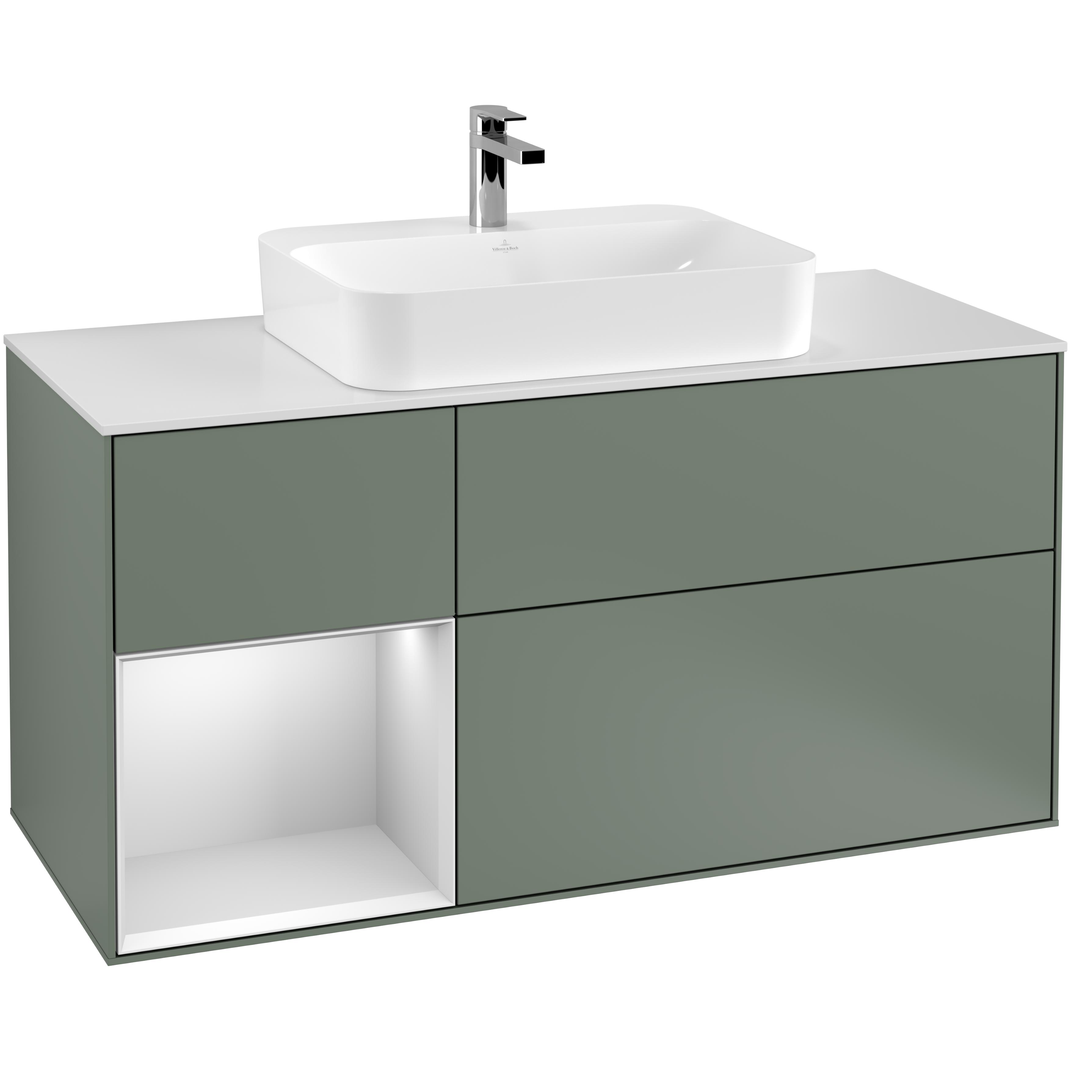 Tvättställsskåp Villeroy & Boch Finion med 3 Lådor Hylla och Bänkskiva för Ytmonterat Tvättställ | badrum - badrumsmobler - tvattstallsskap-och-kommod | KakelKungen