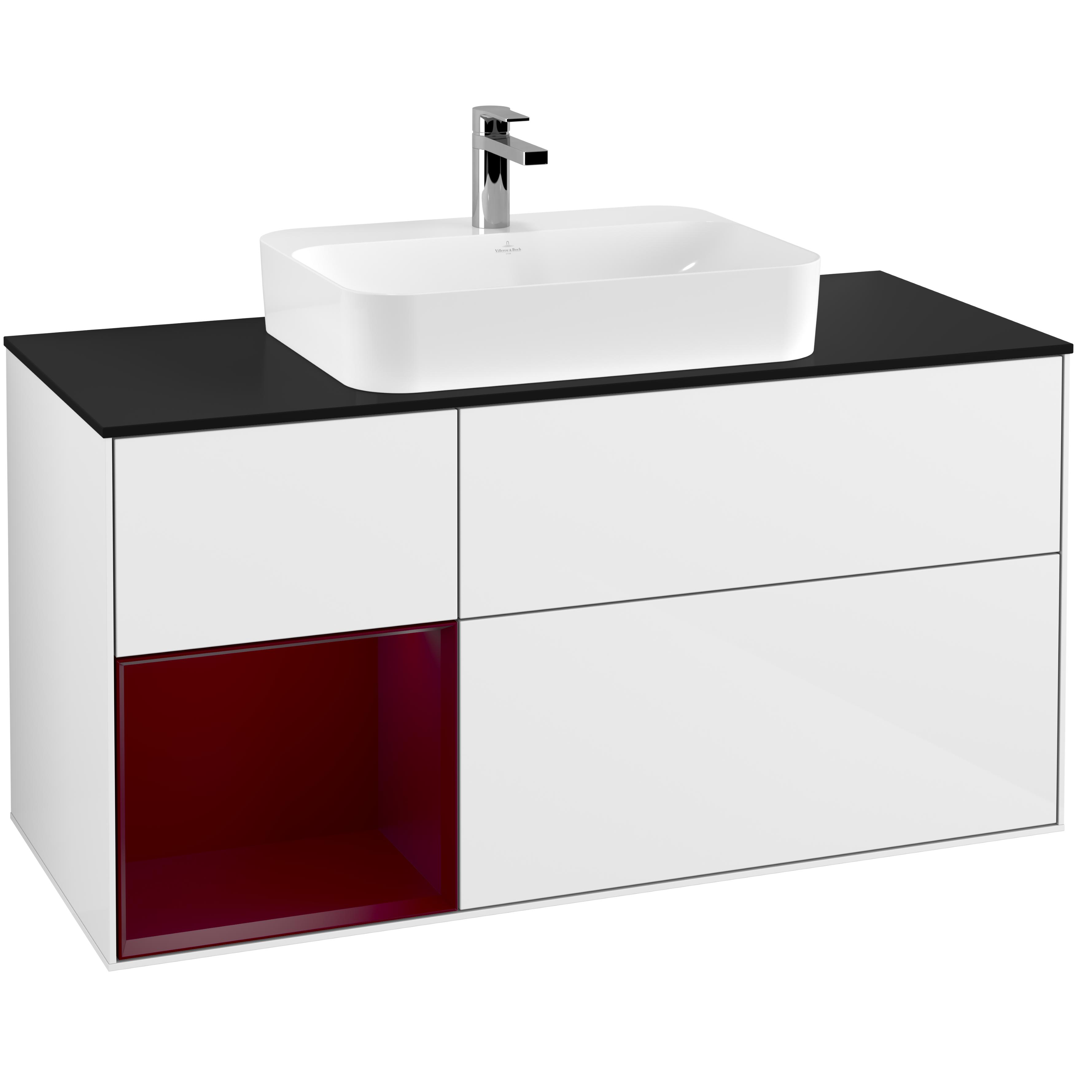 Tvättställsskåp Villeroy & Boch Finion med 3 Lådor Hylla och Bänkskiva för Ytmonterat Tvättställ | badrum - badrumsmobler - tvattstallsskap-och-kommod | KakelKungen