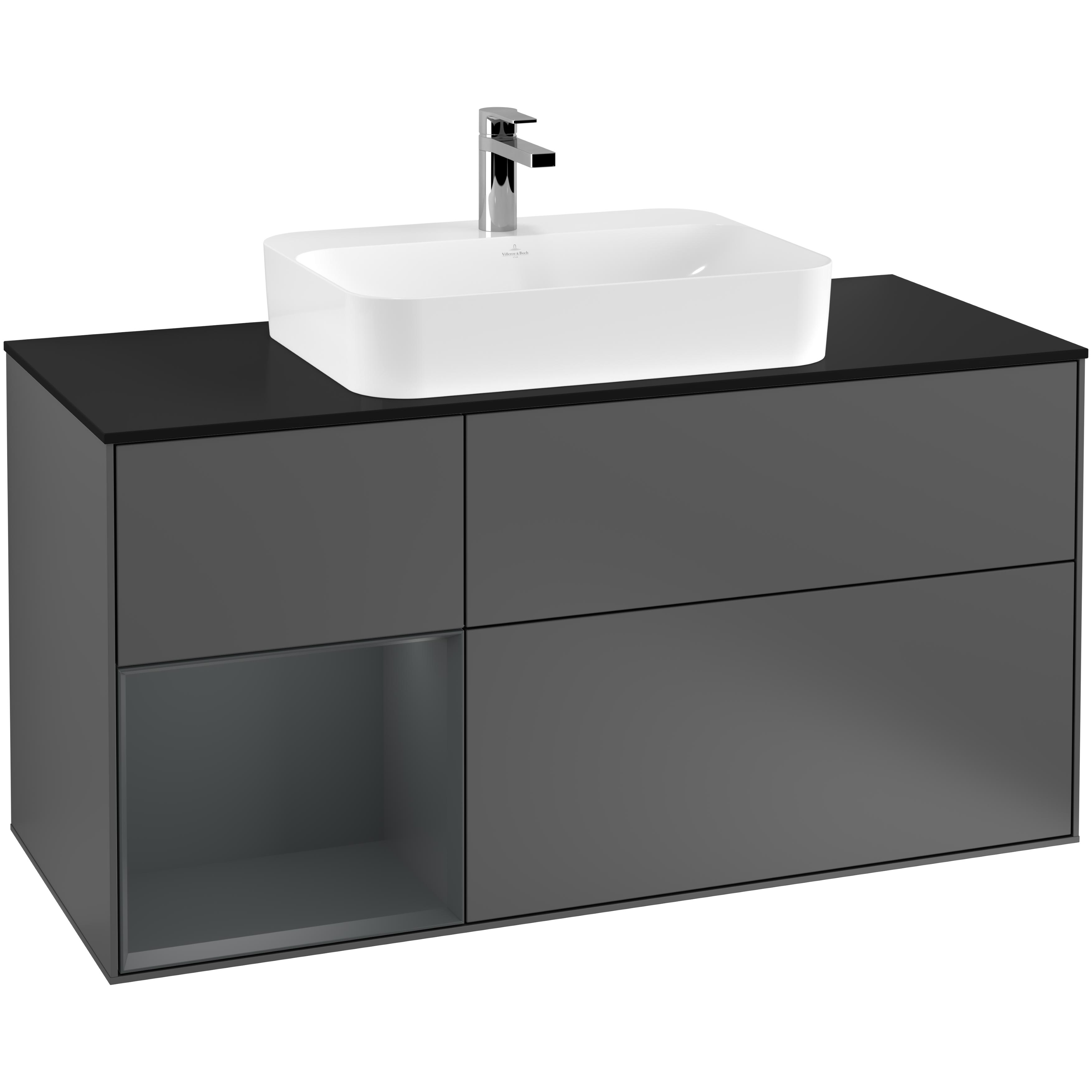 Tvättställsskåp Villeroy & Boch Finion med 3 Lådor Hylla och Bänkskiva för Ytmonterat Tvättställ | badrum - badrumsmobler - tvattstallsskap-och-kommod | KakelKungen