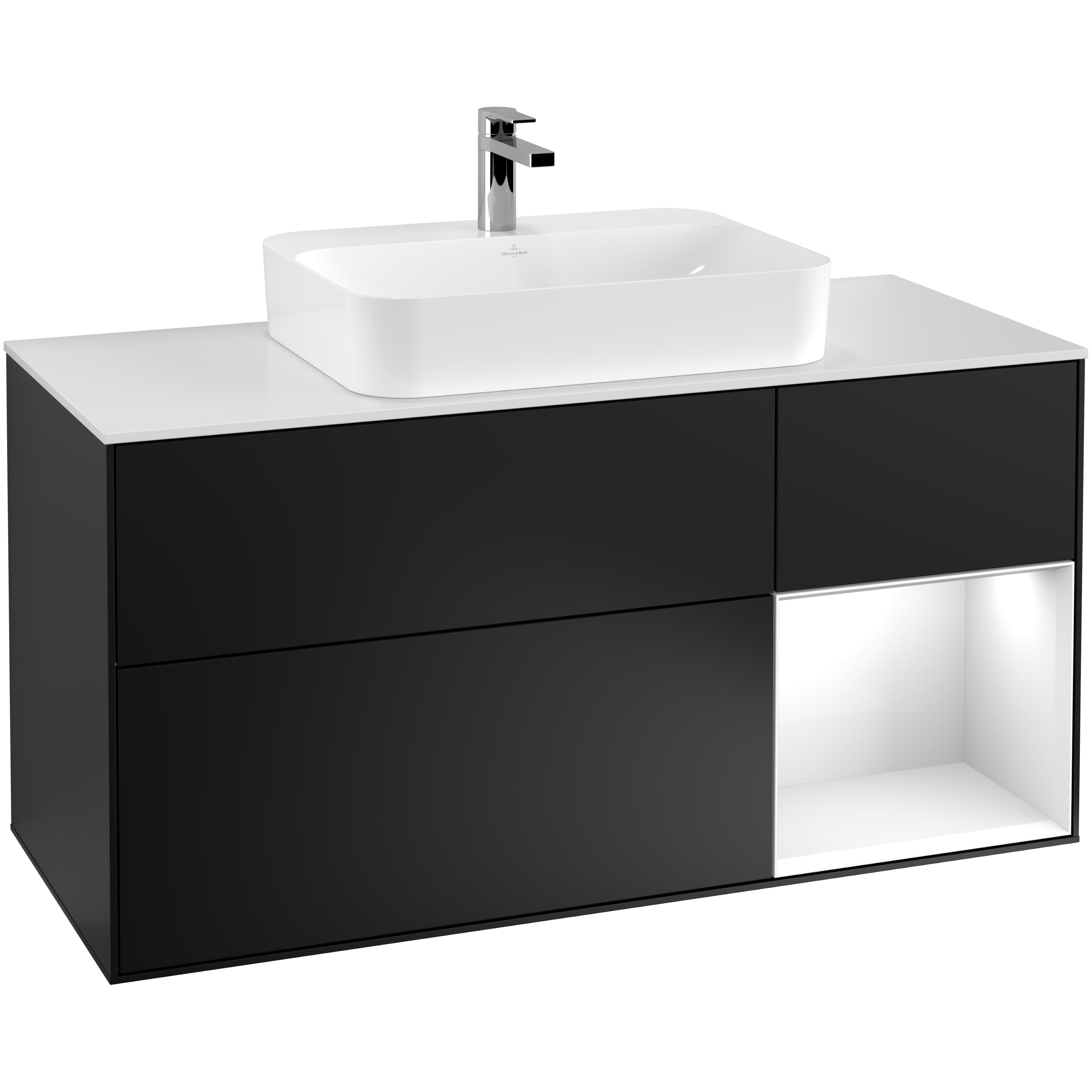 Tvättställsskåp Villeroy & Boch Finion med 3 Lådor Hylla och Bänkskiva för Ytmonterat Tvättställ | badrum - badrumsmobler - tvattstallsskap-och-kommod | KakelKungen