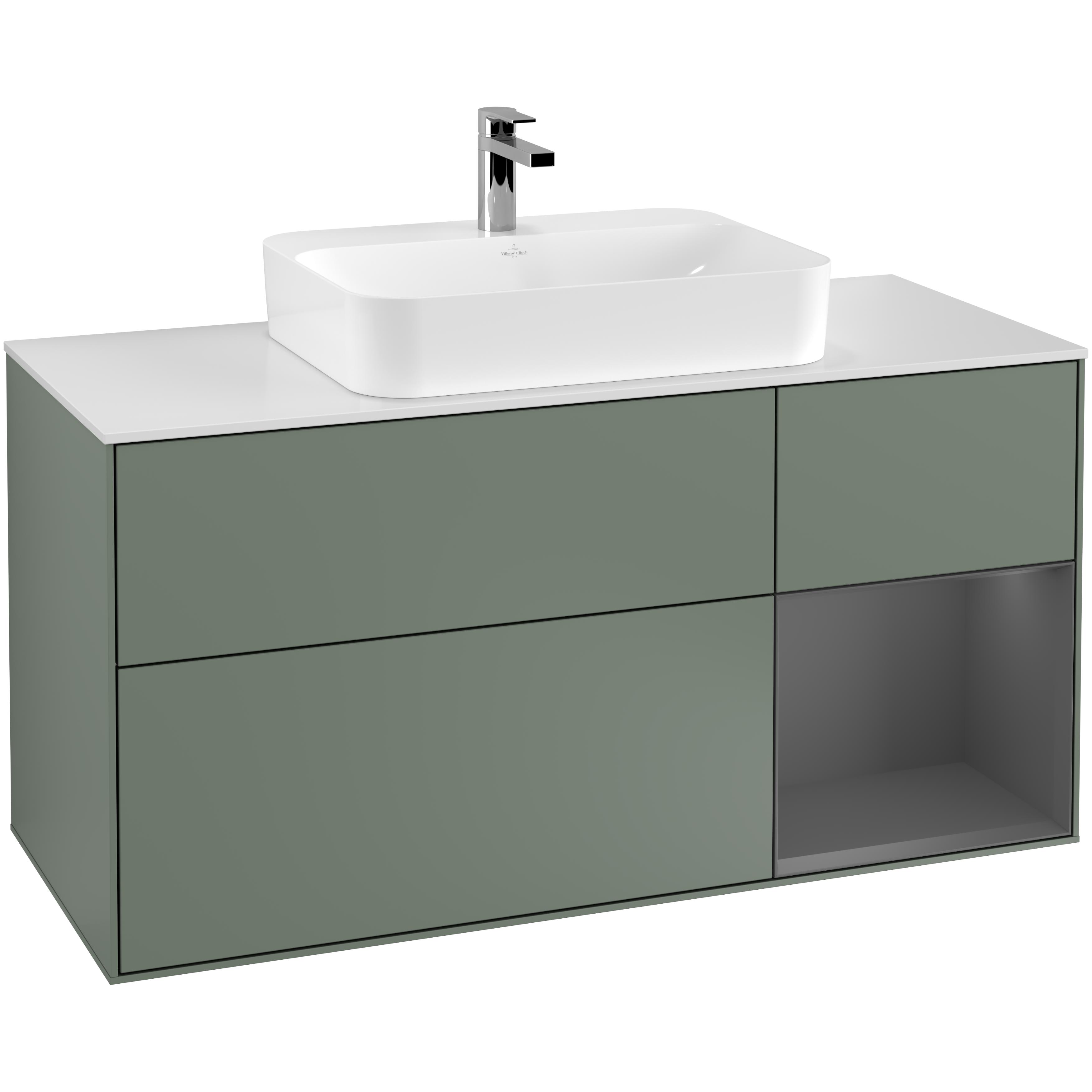 Tvättställsskåp Villeroy & Boch Finion med 3 Lådor Hylla och Bänkskiva för Ytmonterat Tvättställ | badrum - badrumsmobler - tvattstallsskap-och-kommod | KakelKungen