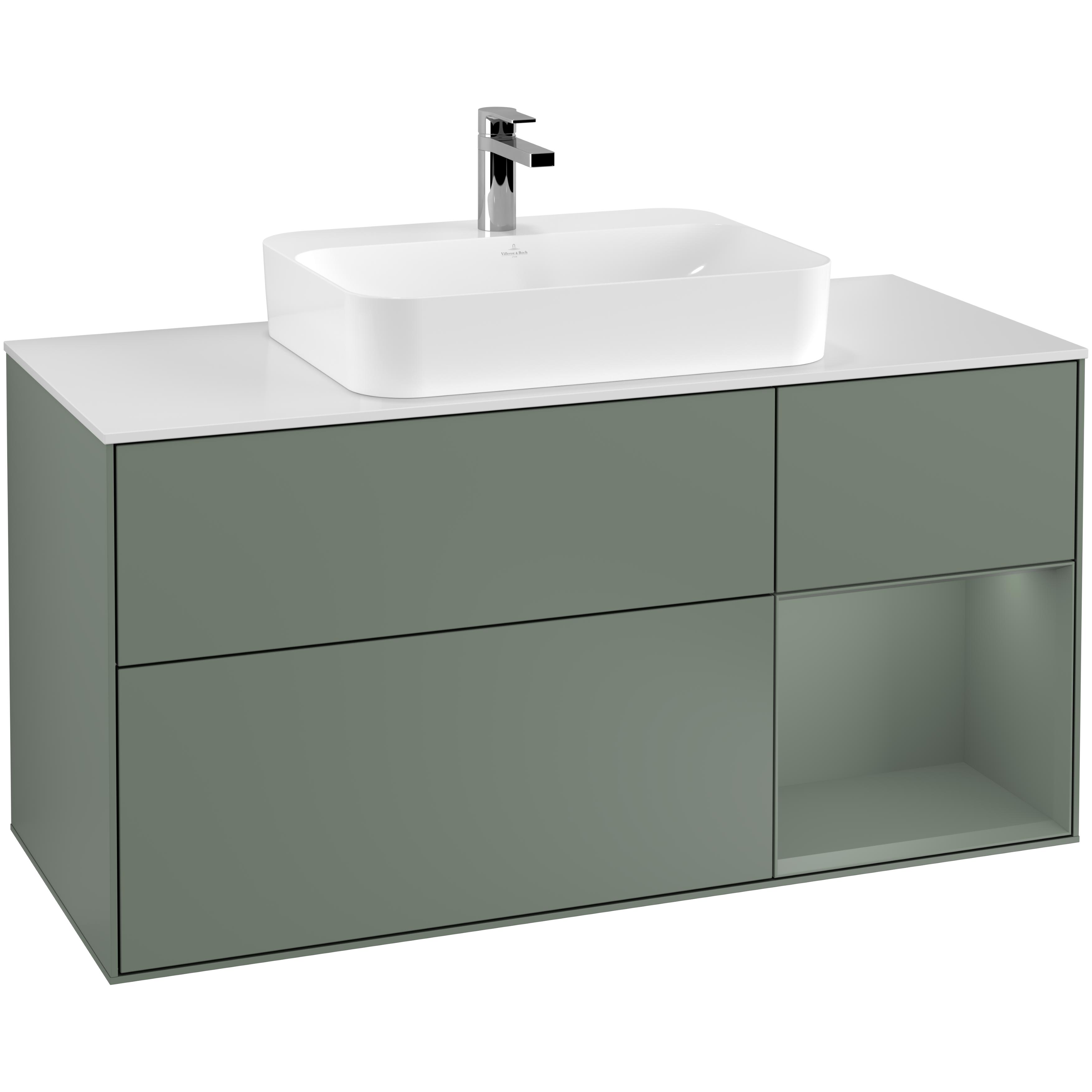 Tvättställsskåp Villeroy & Boch Finion med 3 Lådor Hylla och Bänkskiva för Ytmonterat Tvättställ | badrum - badrumsmobler - tvattstallsskap-och-kommod | KakelKungen