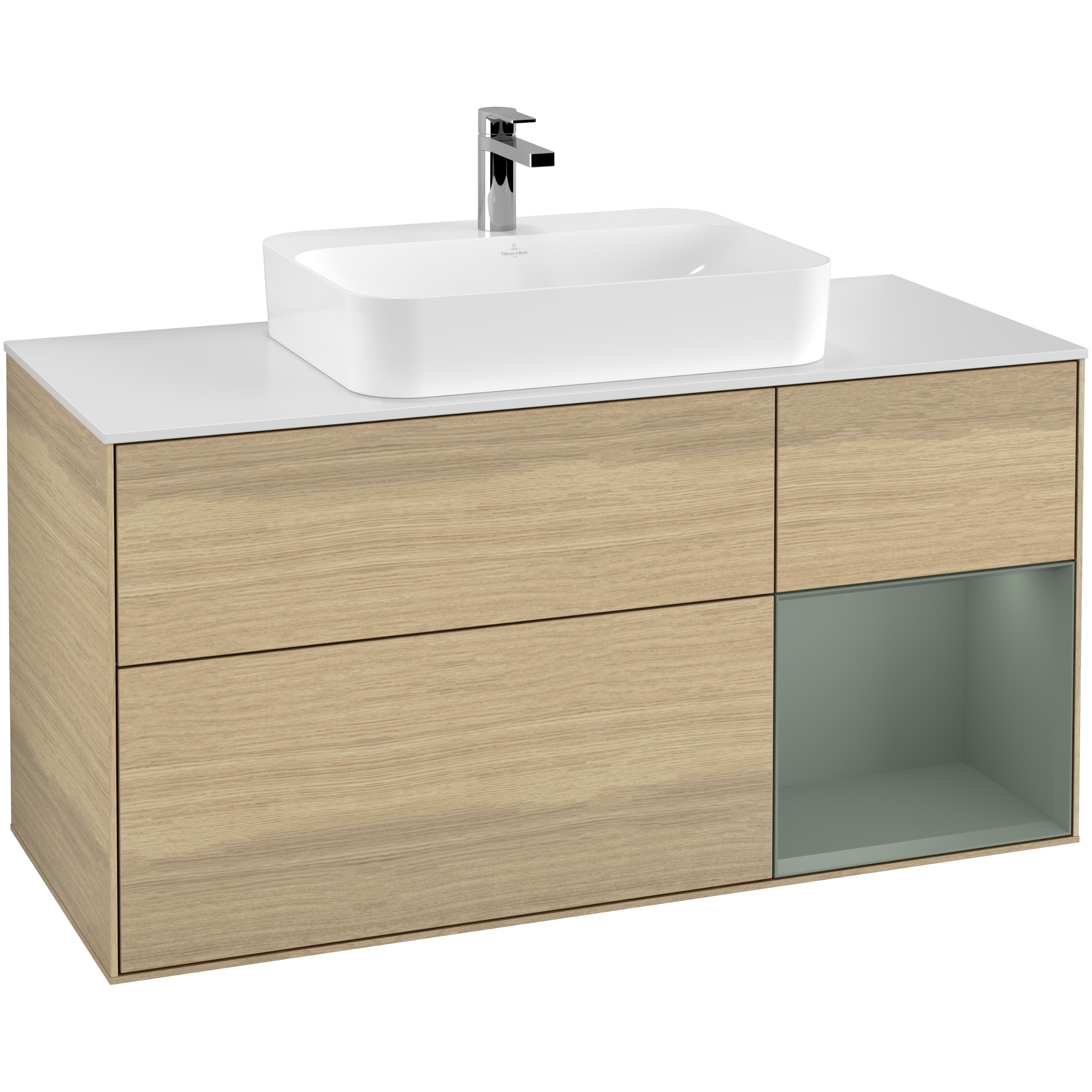 Tvättställsskåp Villeroy & Boch Finion med 3 Lådor Hylla och Bänkskiva för Ytmonterat Tvättställ | badrum - badrumsmobler - tvattstallsskap-och-kommod | KakelKungen