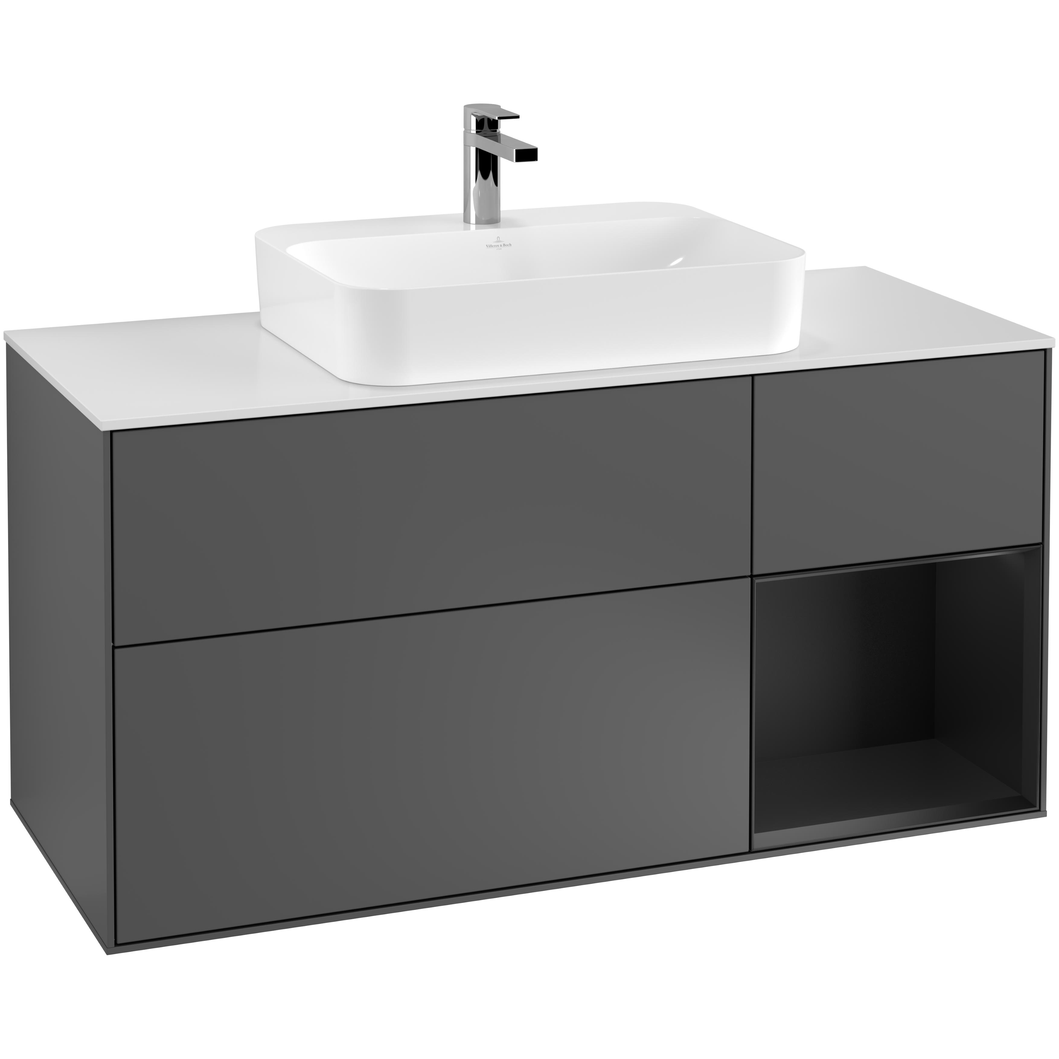 Tvättställsskåp Villeroy & Boch Finion med 3 Lådor Hylla och Bänkskiva för Ytmonterat Tvättställ | badrum - badrumsmobler - tvattstallsskap-och-kommod | KakelKungen