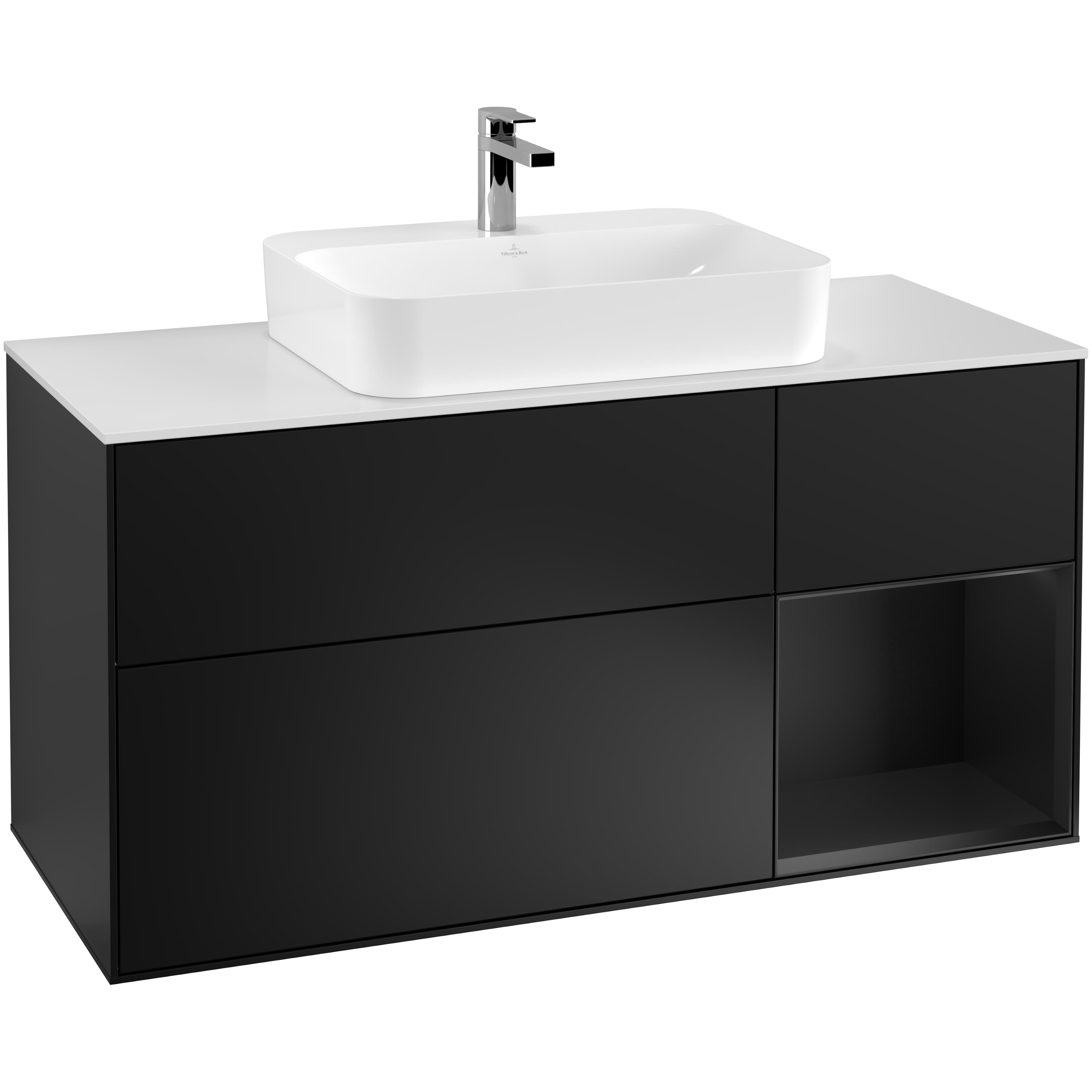 Tvättställsskåp Villeroy & Boch Finion med 3 Lådor Hylla och Bänkskiva för Ytmonterat Tvättställ | badrum - badrumsmobler - tvattstallsskap-och-kommod | KakelKungen