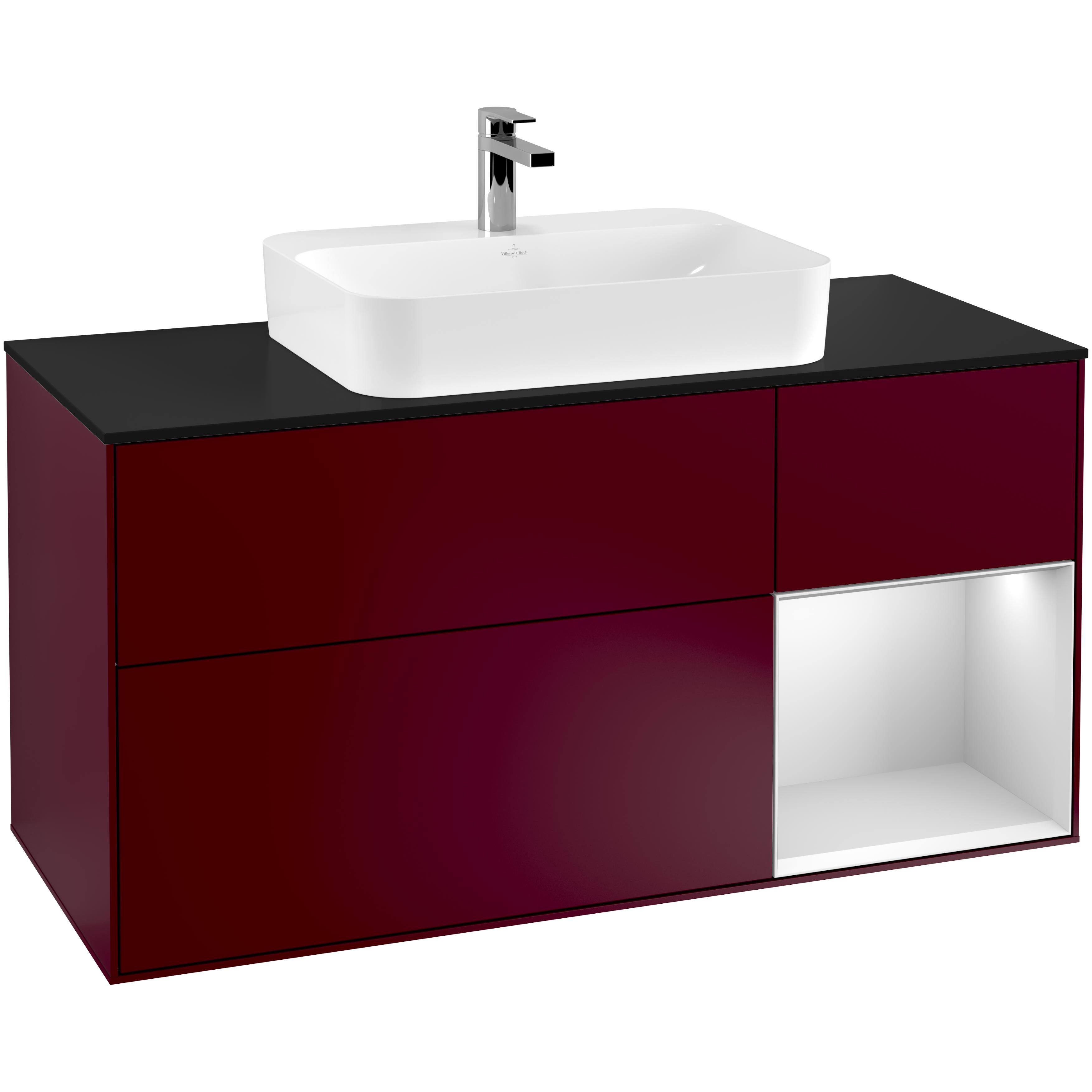 Tvättställsskåp Villeroy & Boch Finion med 3 Lådor Hylla och Bänkskiva för Ytmonterat Tvättställ | badrum - badrumsmobler - tvattstallsskap-och-kommod | KakelKungen