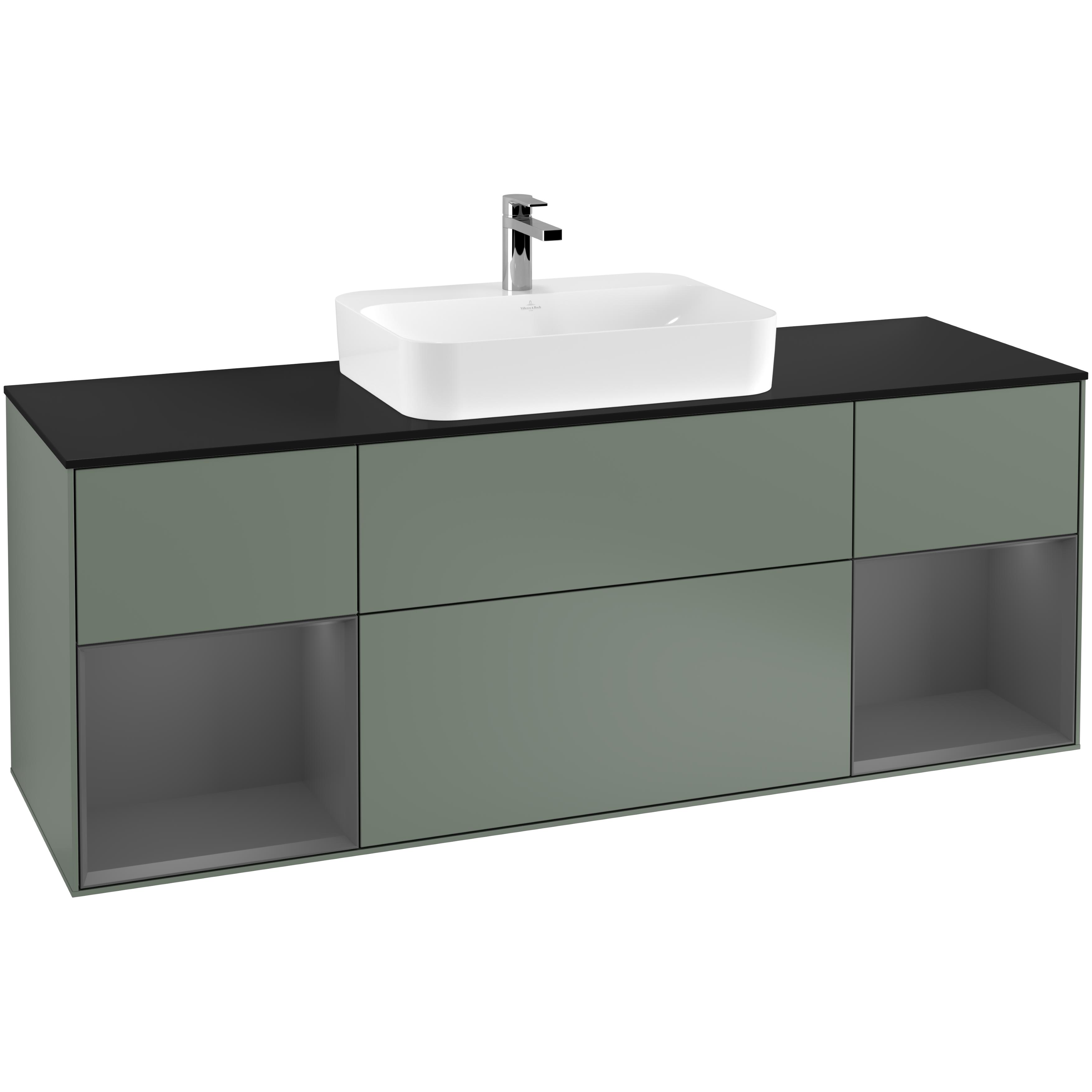 Tvättställsskåp Villeroy & Boch Finion med Två Hyllor och Bänkskiva för Ytmonterat Tvättställ | badrum - badrumsmobler - tvattstallsskap-och-kommod | KakelKungen