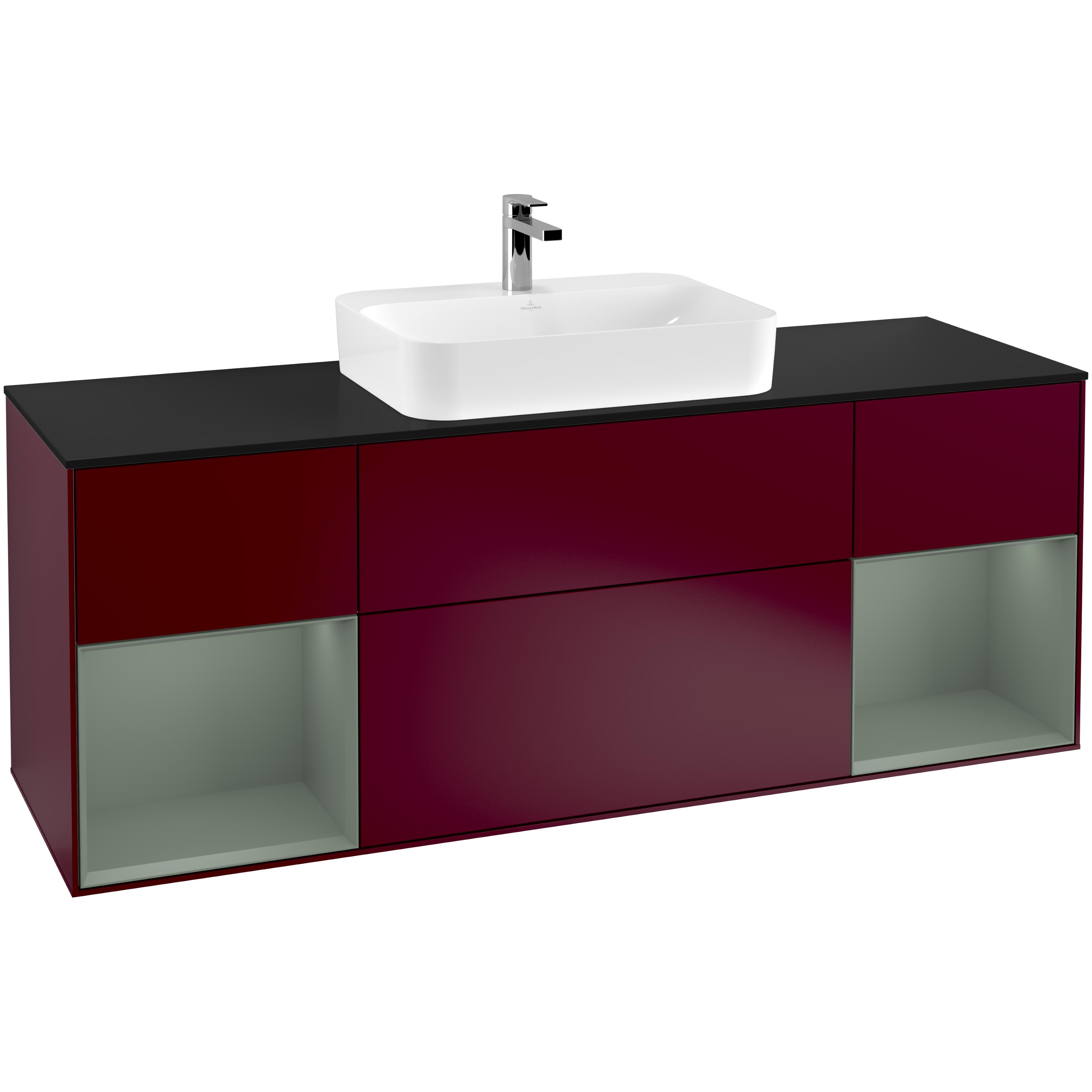 Tvättställsskåp Villeroy & Boch Finion med Två Hyllor och Bänkskiva för Ytmonterat Tvättställ | badrum - badrumsmobler - tvattstallsskap-och-kommod | KakelKungen