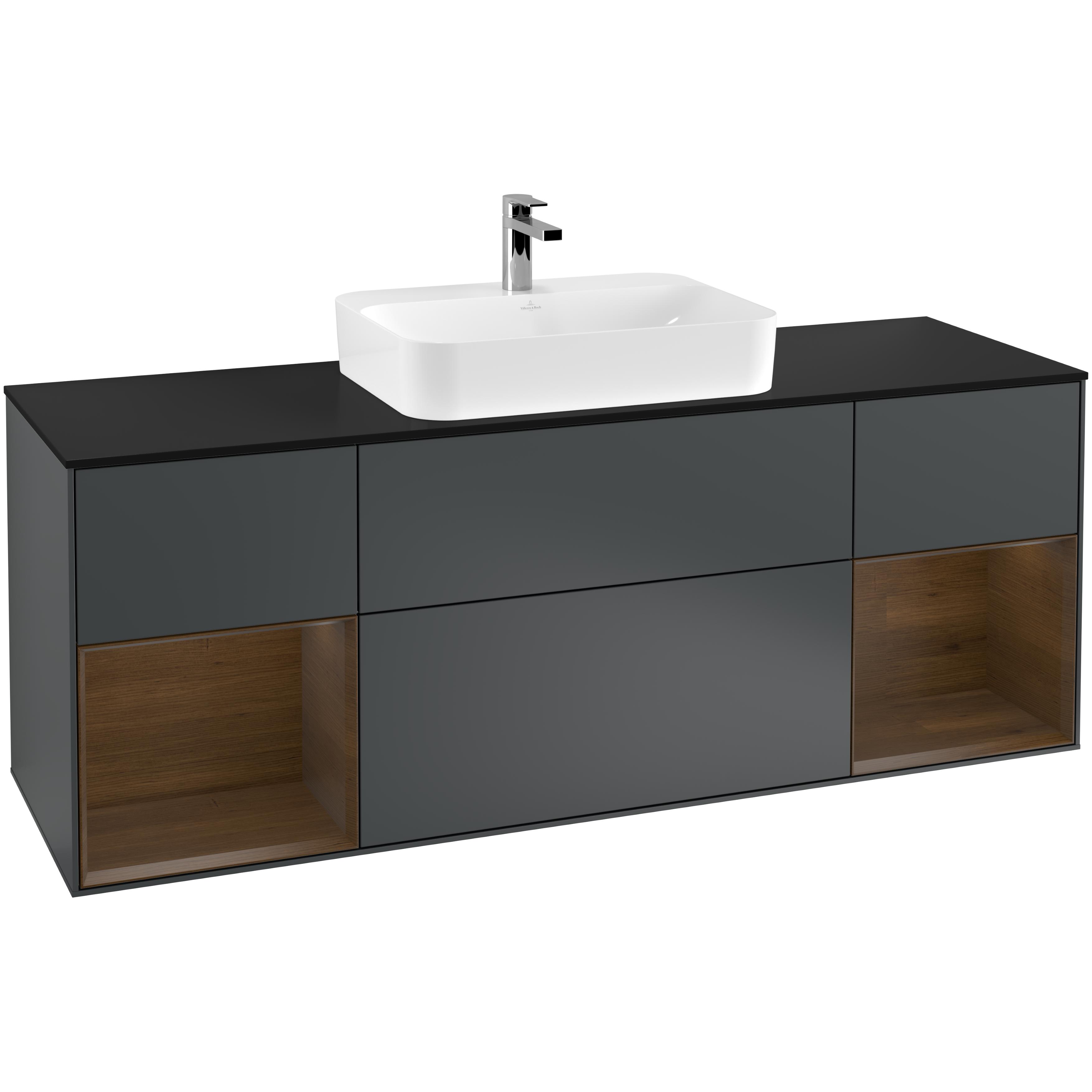 Tvättställsskåp Villeroy & Boch Finion med Två Hyllor och Bänkskiva för Ytmonterat Tvättställ | badrum - badrumsmobler - tvattstallsskap-och-kommod | KakelKungen