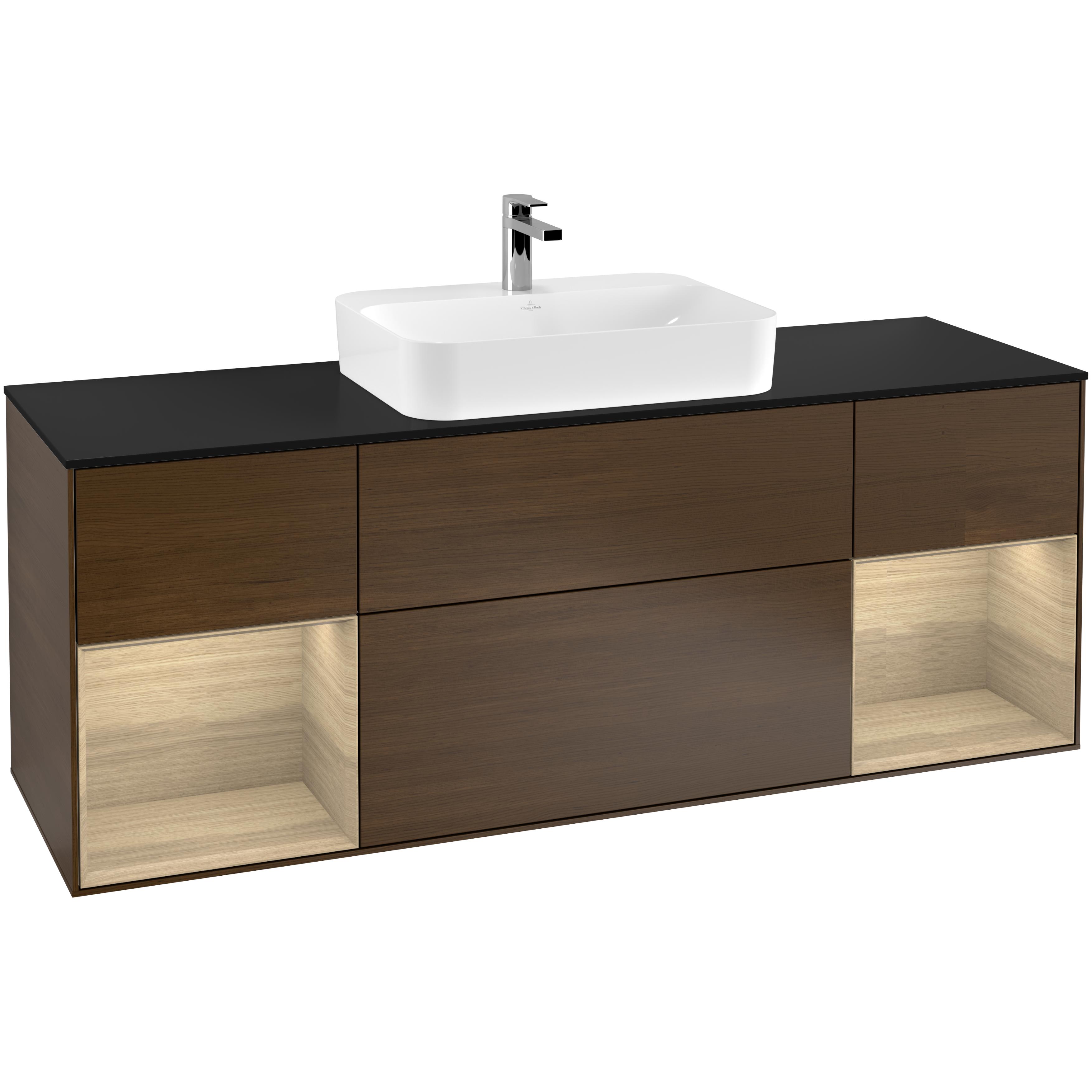 Tvättställsskåp Villeroy & Boch Finion med Två Hyllor och Bänkskiva för Ytmonterat Tvättställ | badrum - badrumsmobler - tvattstallsskap-och-kommod | KakelKungen