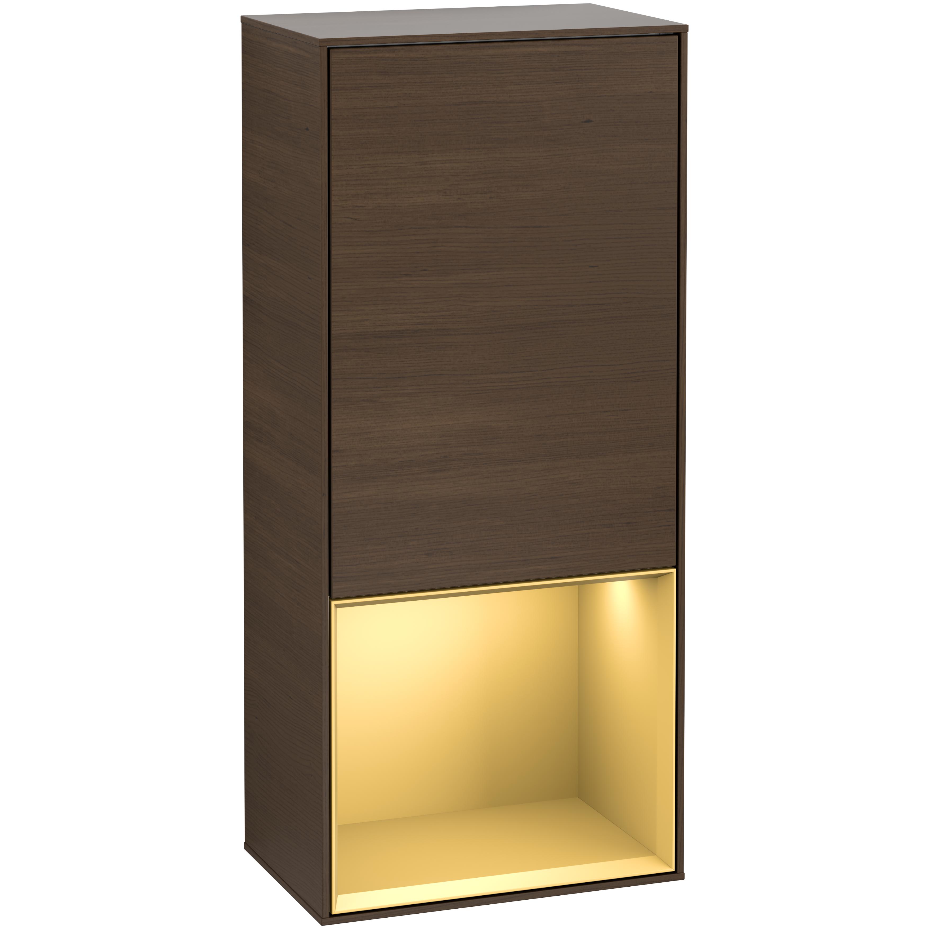 väggskåp villeroy & boch finion med 1 dörr och öppen hylla nere 418 mm