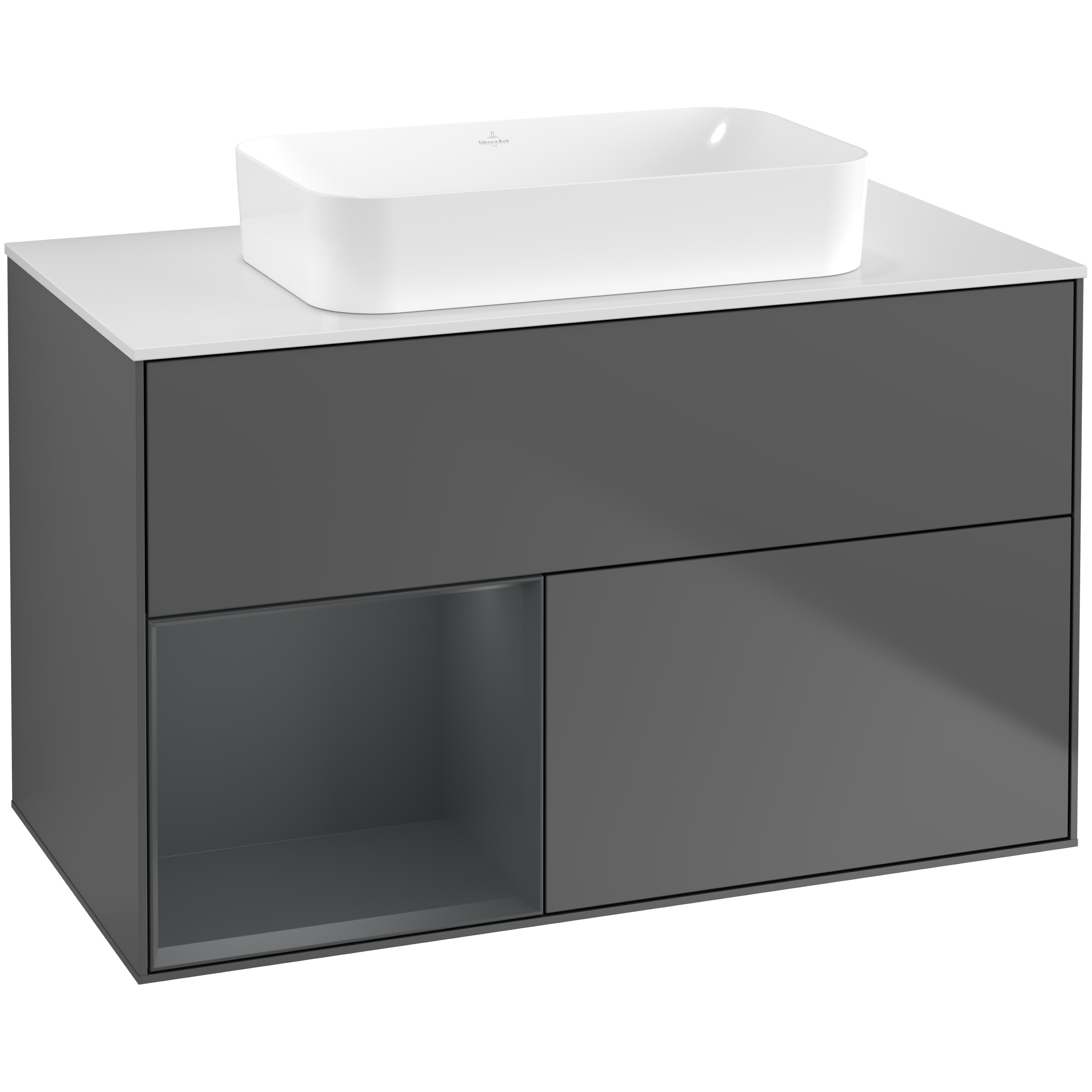 Tvättställsskåp Villeroy & Boch Finion med 2 Lådor Hylla och Bänkskiva för Fristående Tvättställ | badrum - badrumsmobler - tvattstallsskap-och-kommod | KakelKungen