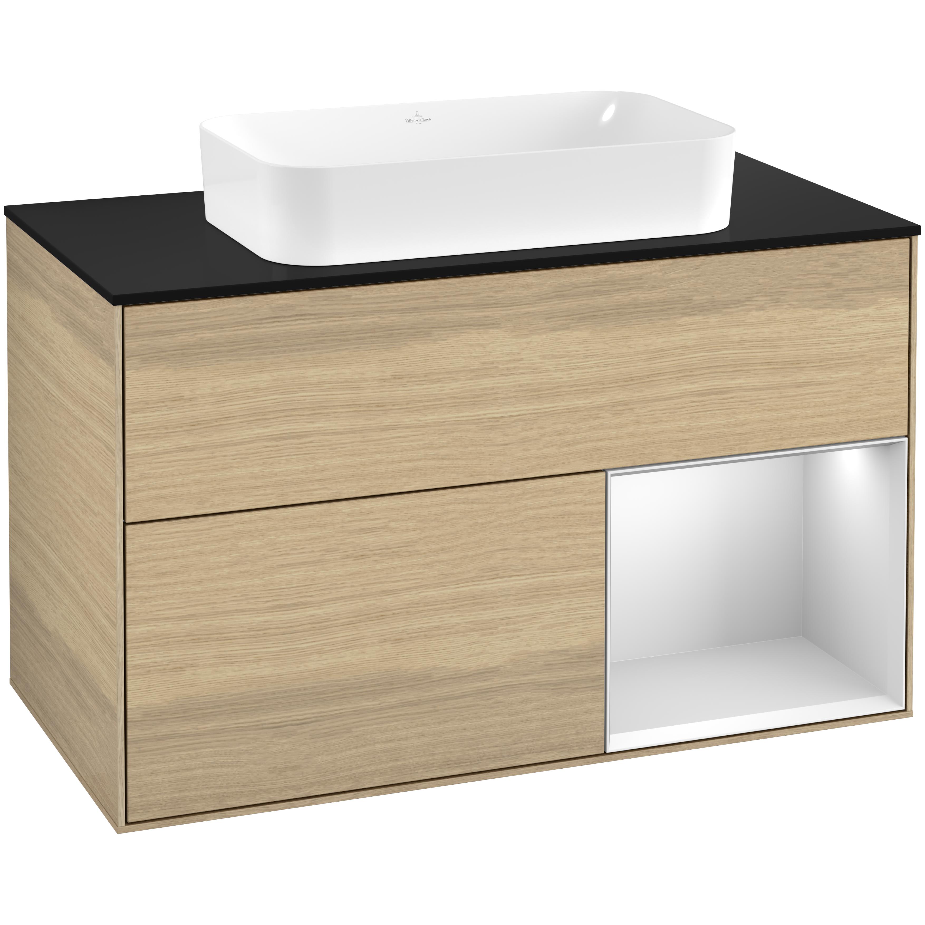 Tvättställsskåp Villeroy & Boch Finion med 2 Lådor Hylla och Bänkskiva för Fristående Tvättställ | badrum - badrumsmobler - tvattstallsskap-och-kommod | KakelKungen