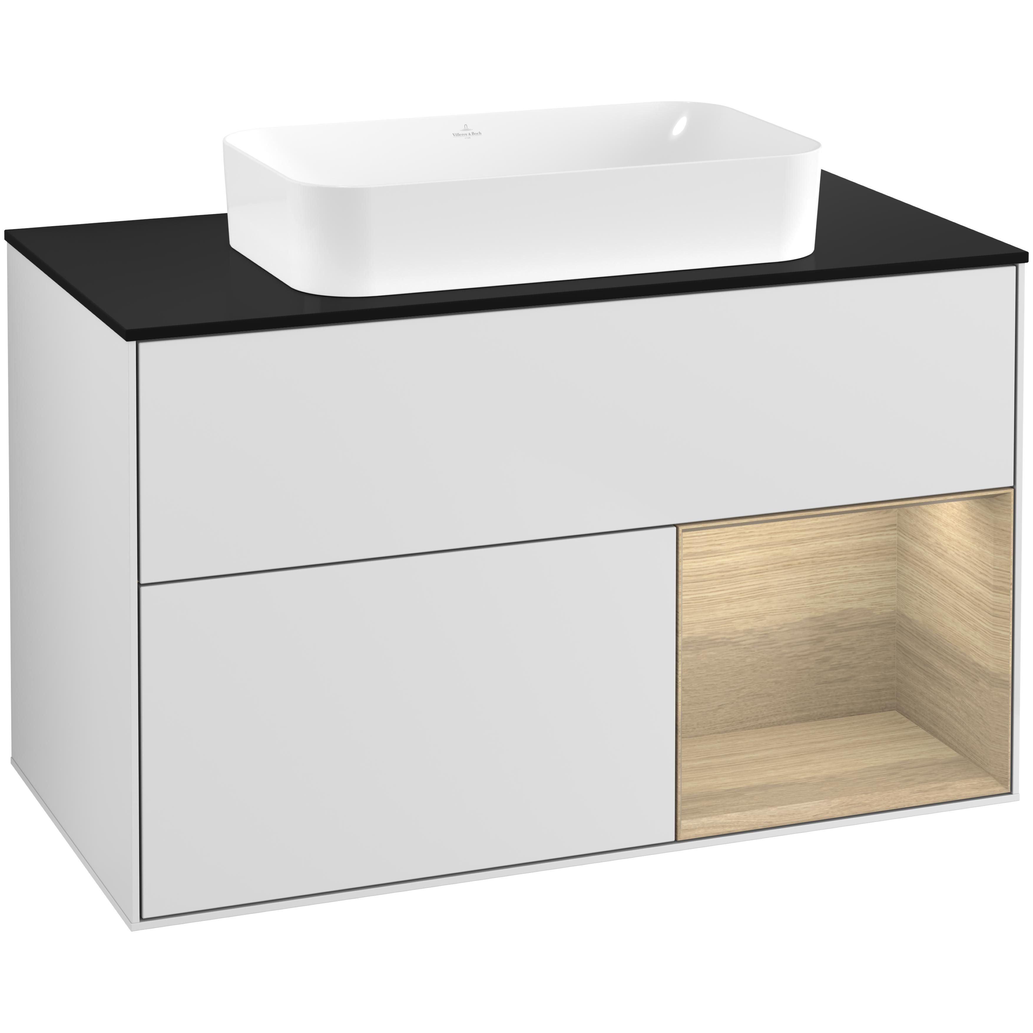 Tvättställsskåp Villeroy & Boch Finion med 2 Lådor Hylla och Bänkskiva för Fristående Tvättställ | badrum - badrumsmobler - tvattstallsskap-och-kommod | KakelKungen