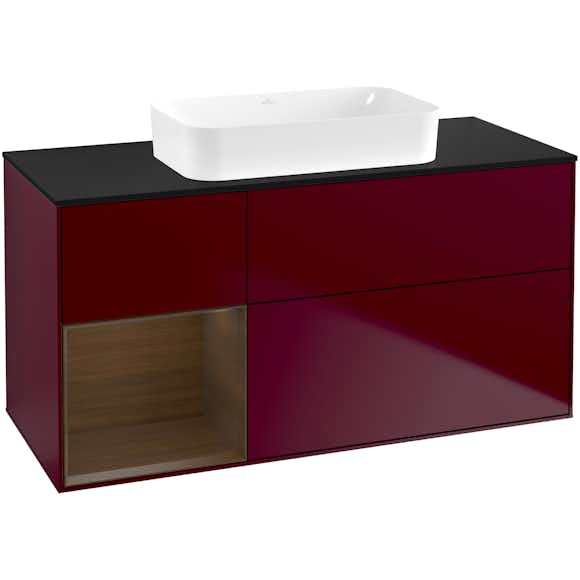 tvättställsskåp villeroy & boch finion med 3 lådor hylla och bänkskiva för fristående tvättställ