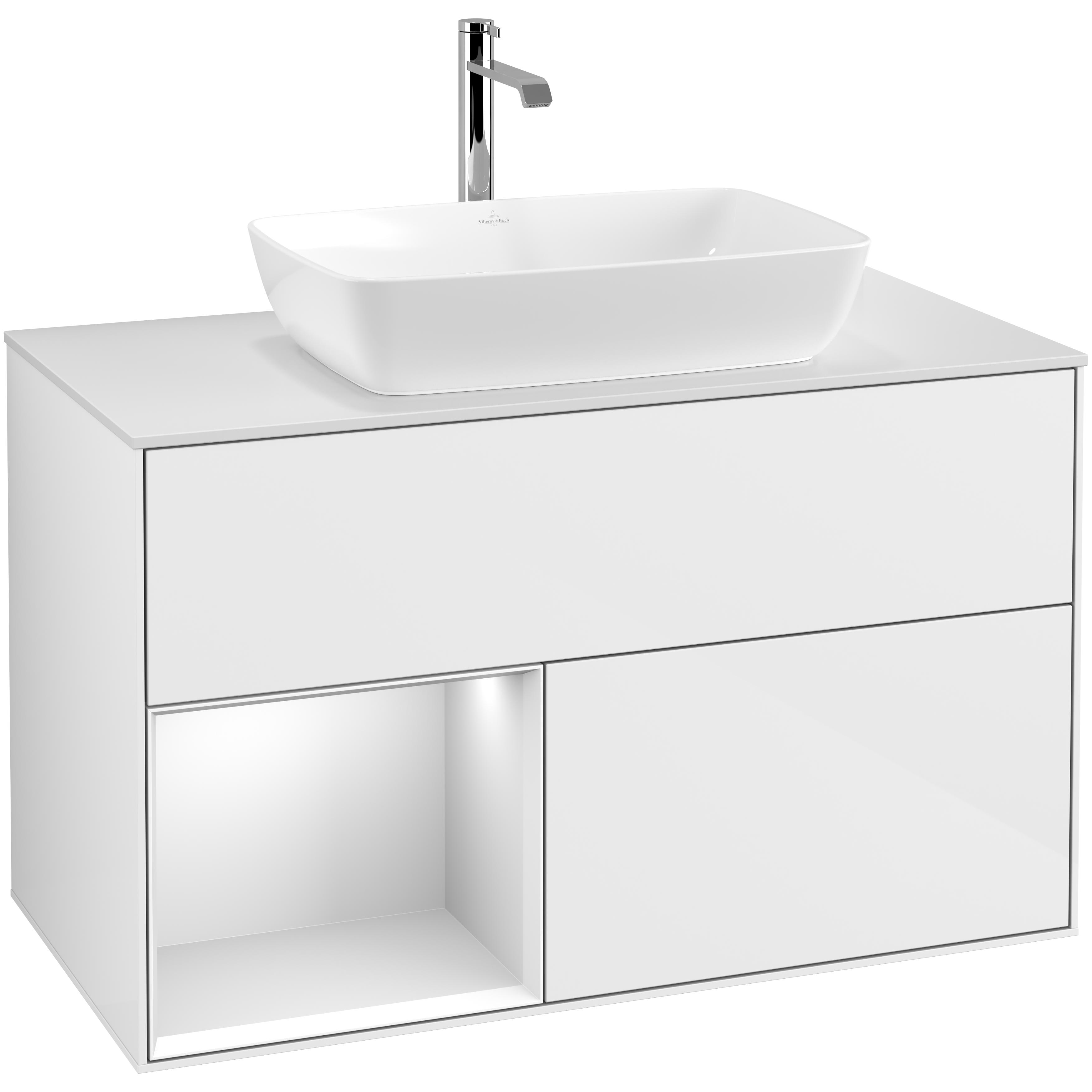 Tvättställsskåp Villeroy & Boch Finion med 2 Lådor Hylla och Bänkskiva för Fristående Tvättställ från Artis & Collaro | badrum - badrumsmobler - tvattstallsskap-och-kommod | KakelKungen