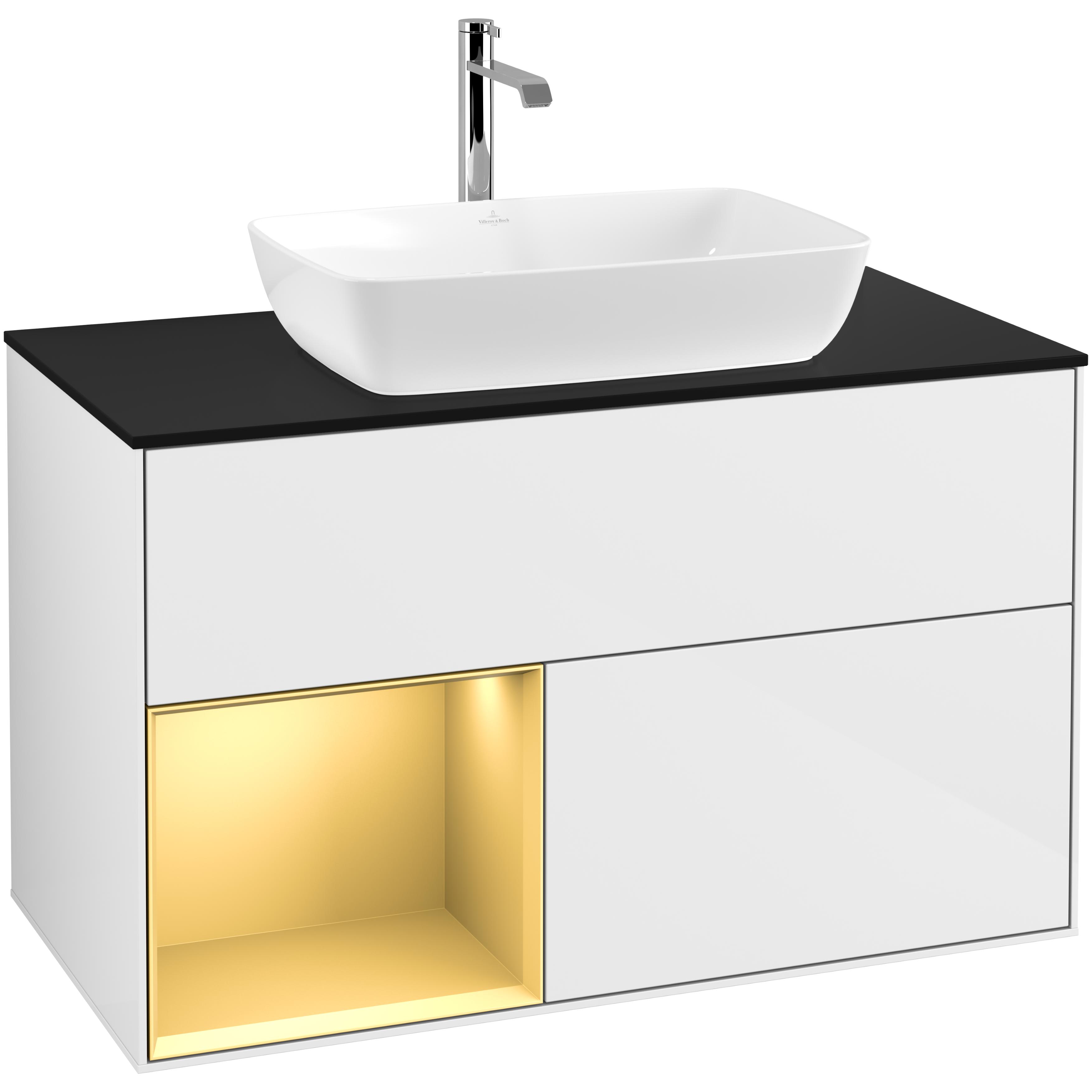 Tvättställsskåp Villeroy & Boch Finion med 2 Lådor Hylla och Bänkskiva för Fristående Tvättställ från Artis & Collaro | badrum - badrumsmobler - tvattstallsskap-och-kommod | KakelKungen