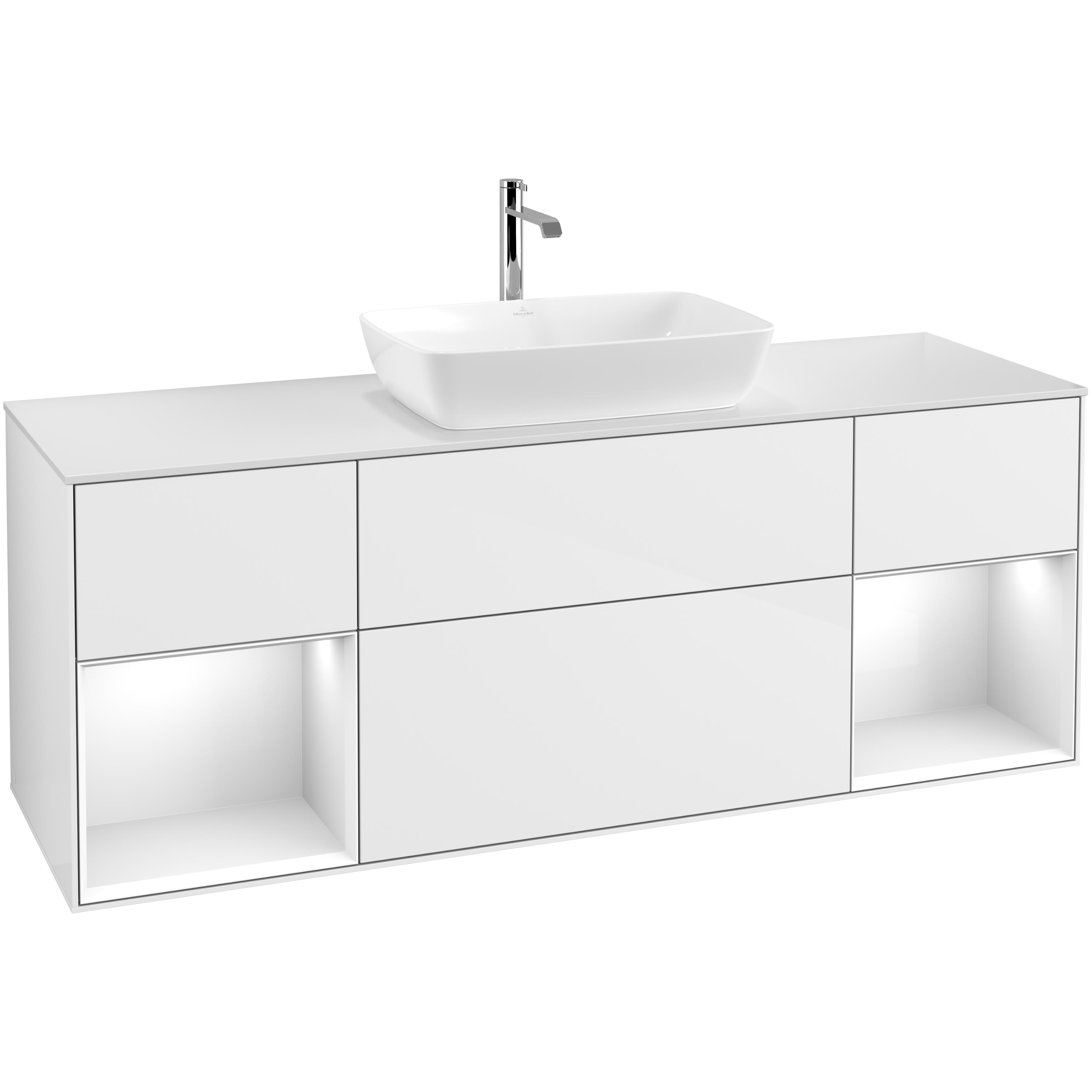 Tvättställsskåp Villeroy & Boch Finion med Två Hyllor och Bänkskiva för Fristående Tvättställ från Artis & Collaro | badrum - badrumsmobler - tvattstallsskap-och-kommod | KakelKungen