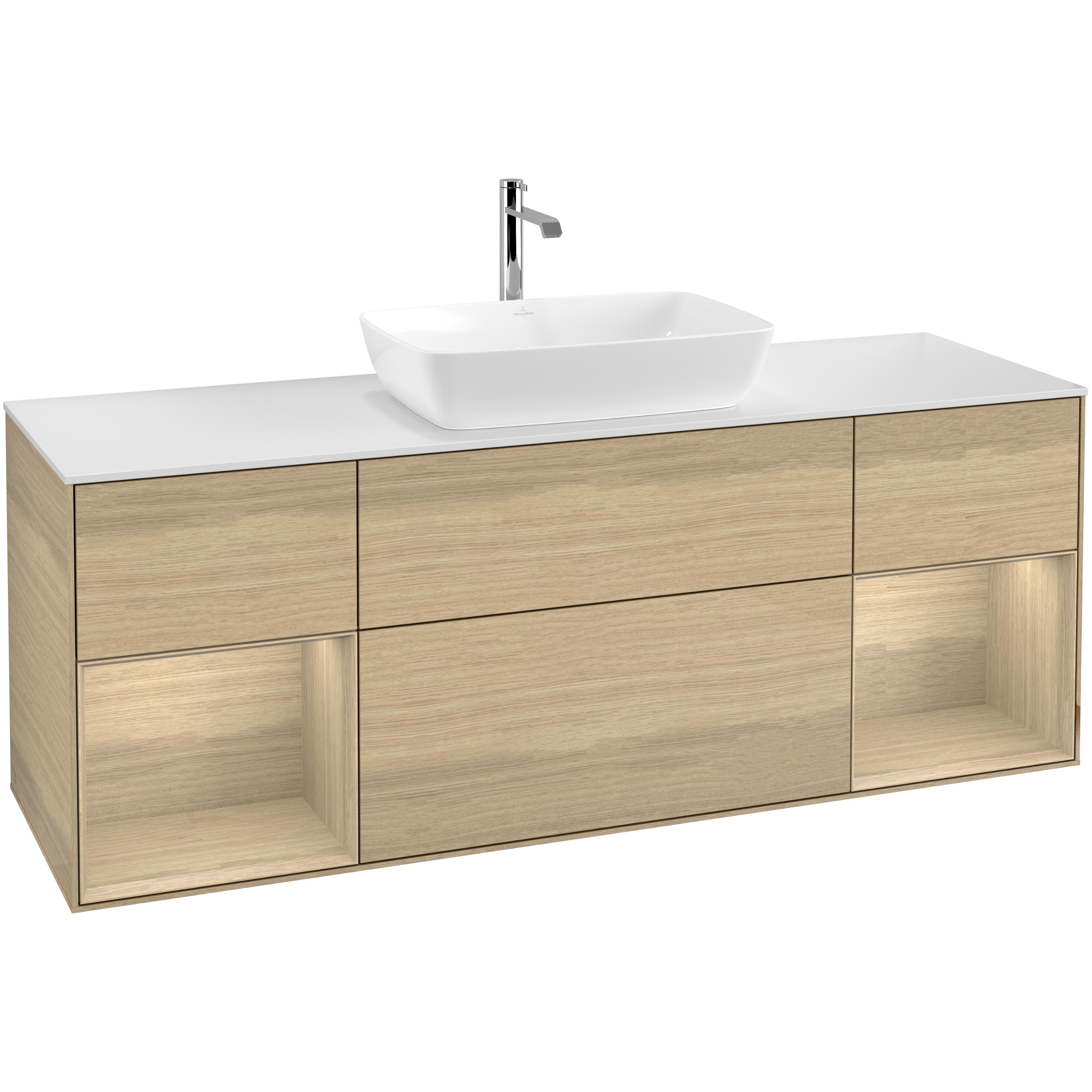 Tvättställsskåp Villeroy & Boch Finion med Två Hyllor och Bänkskiva för Fristående Tvättställ från Artis & Collaro | badrum - badrumsmobler - tvattstallsskap-och-kommod | KakelKungen