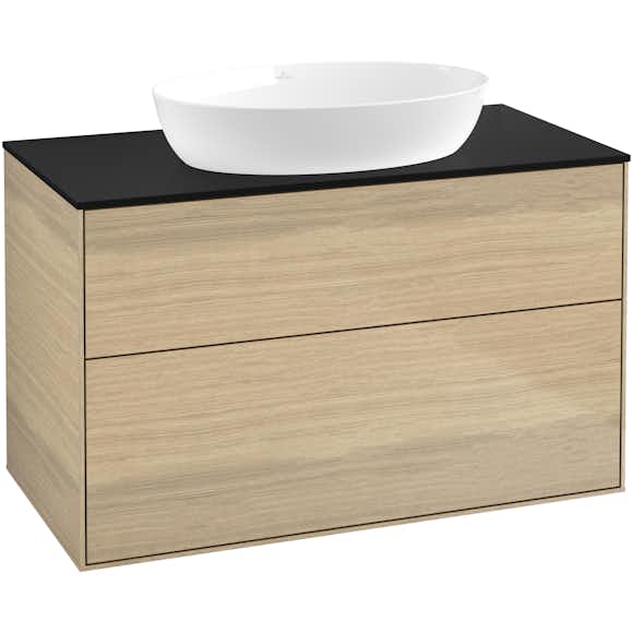 tvättställsskåp villeroy & boch finion med 2 lådor och bänkskiva för fristående tvättställ från artis & collaro