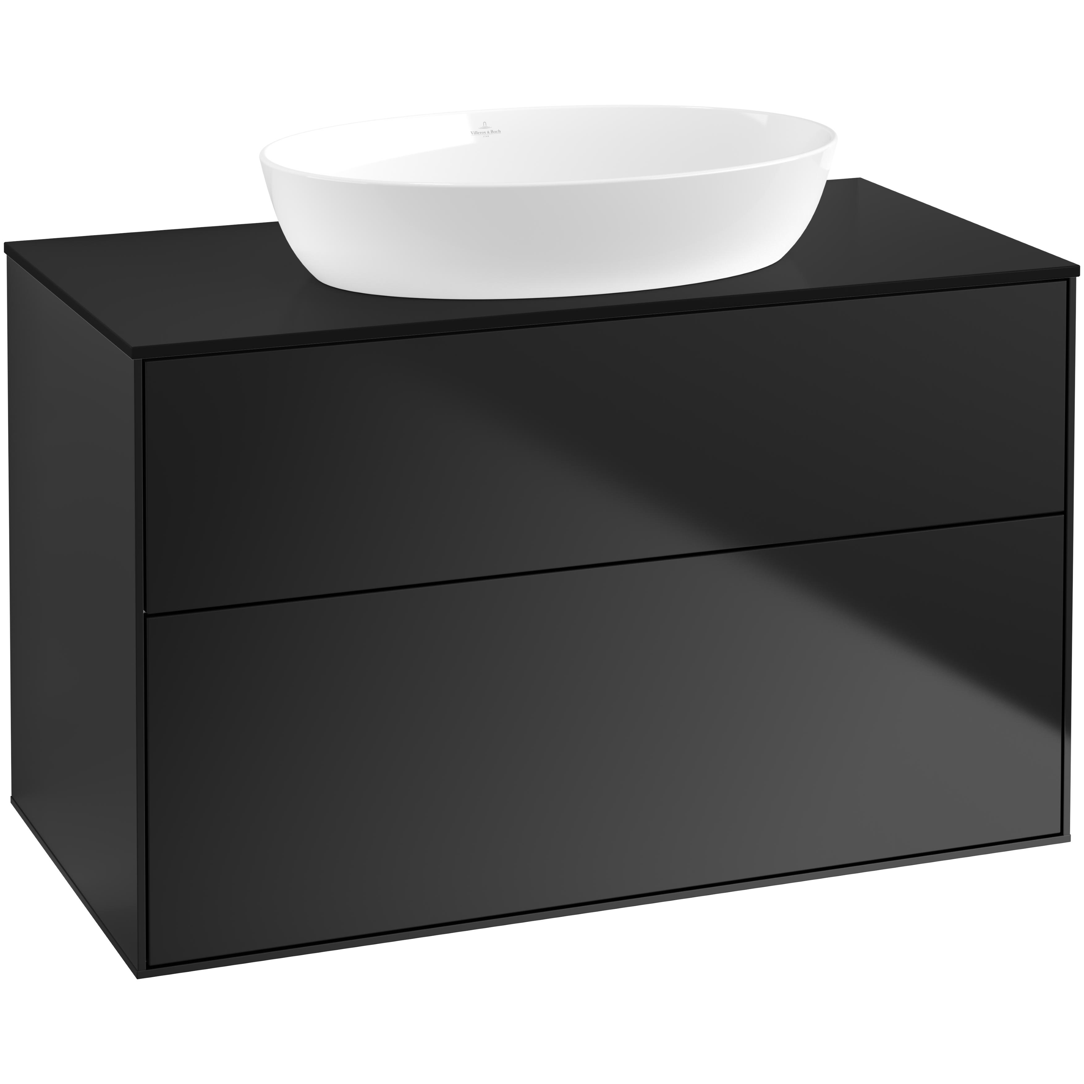 tvättställsskåp villeroy & boch finion med 2 lådor och bänkskiva för fristående tvättställ från artis & collaro