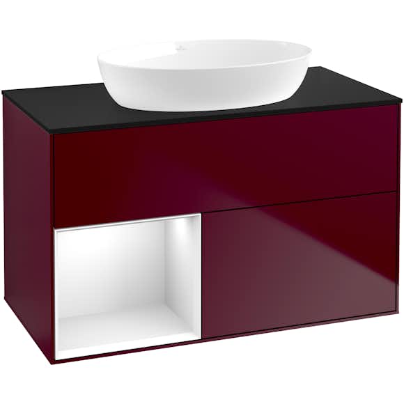 tvättställsskåp villeroy & boch finion med 2 lådor hylla och bänkskiva för fristående tvättställ från artis & collaro