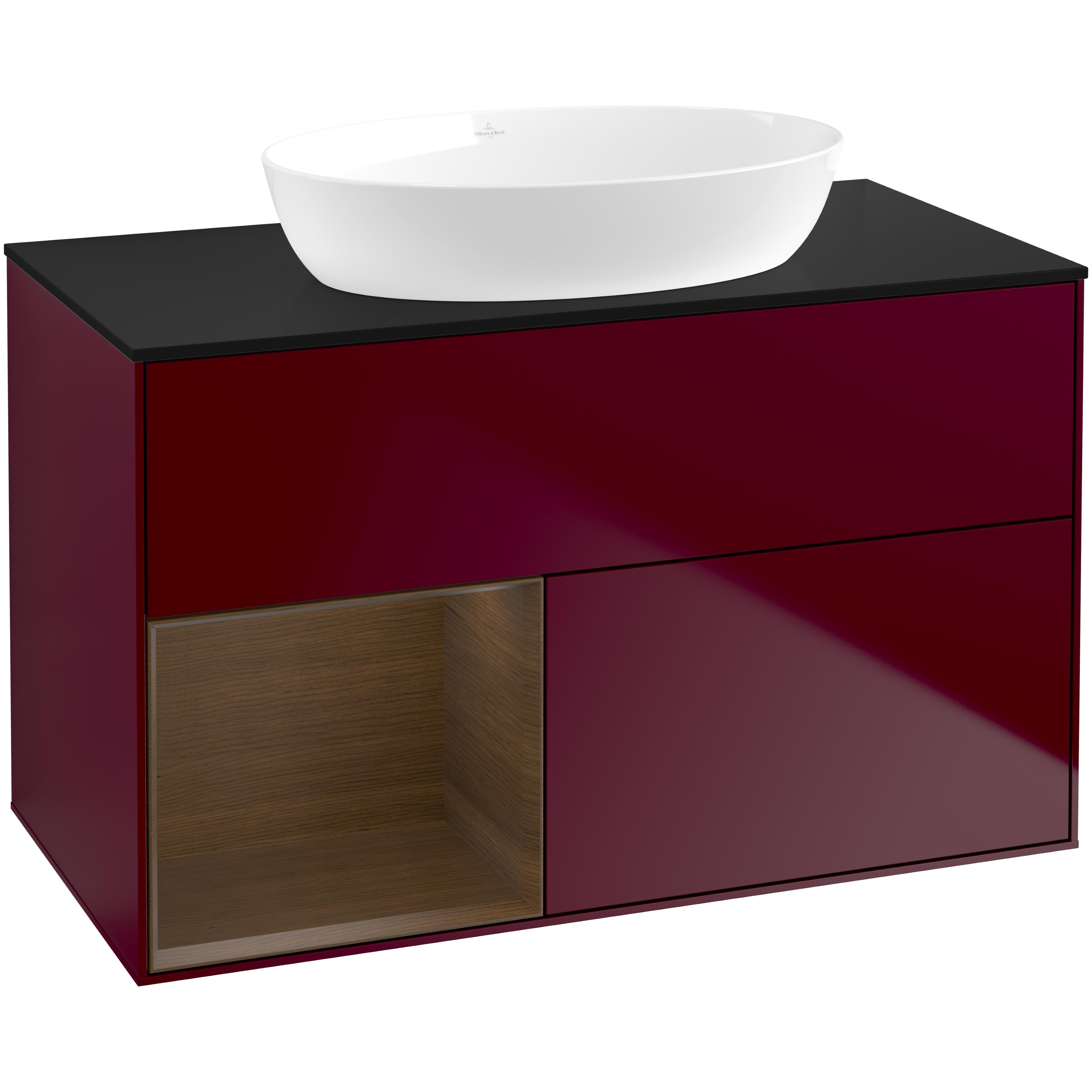 tvättställsskåp villeroy & boch finion med 2 lådor hylla och bänkskiva för fristående tvättställ från artis & collaro