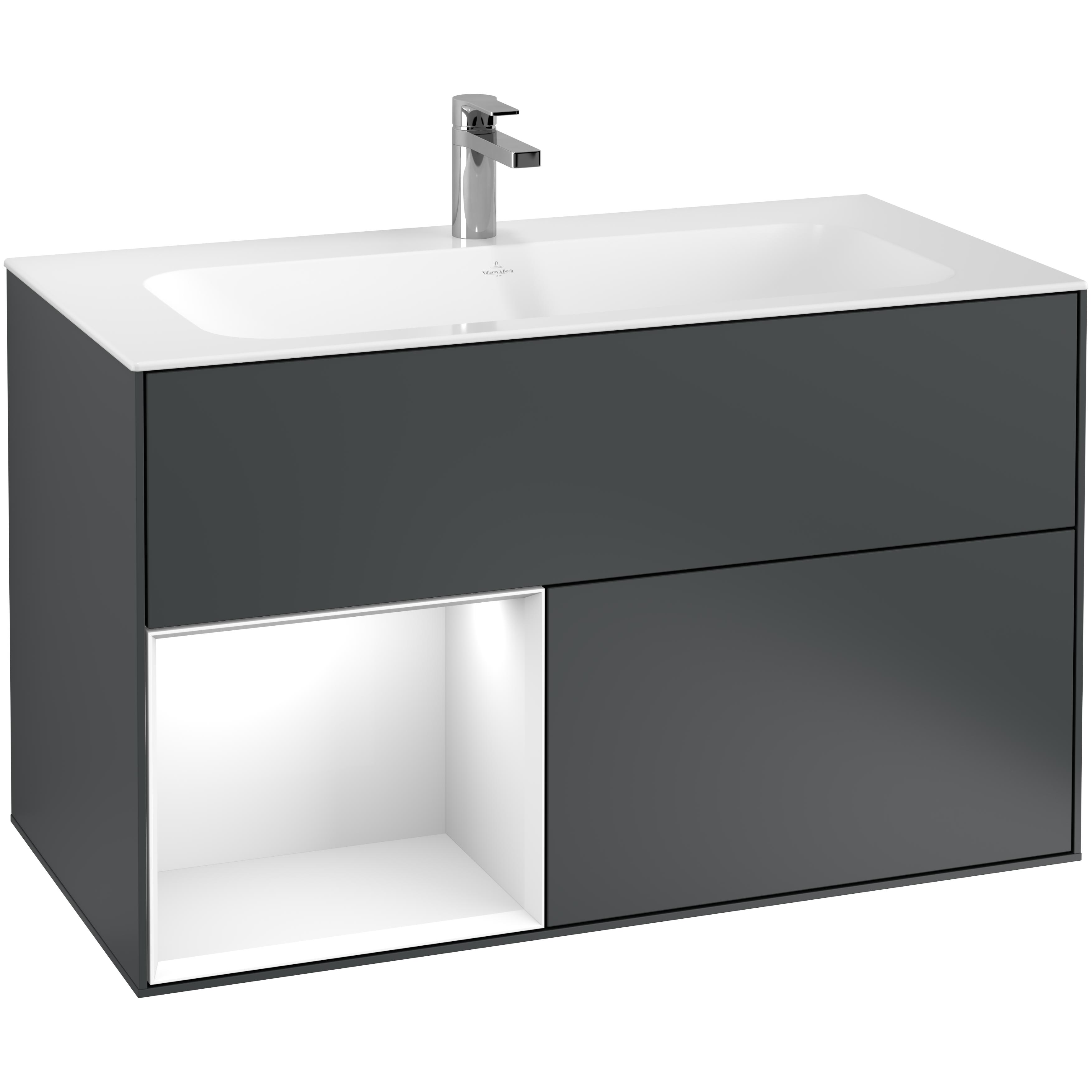 Tvättställsskåp Villeroy & Boch Finion med 2 Lådor och Hylla för Inbyggt Tvättställ | badrum - badrumsmobler - tvattstallsskap-och-kommod | KakelKungen