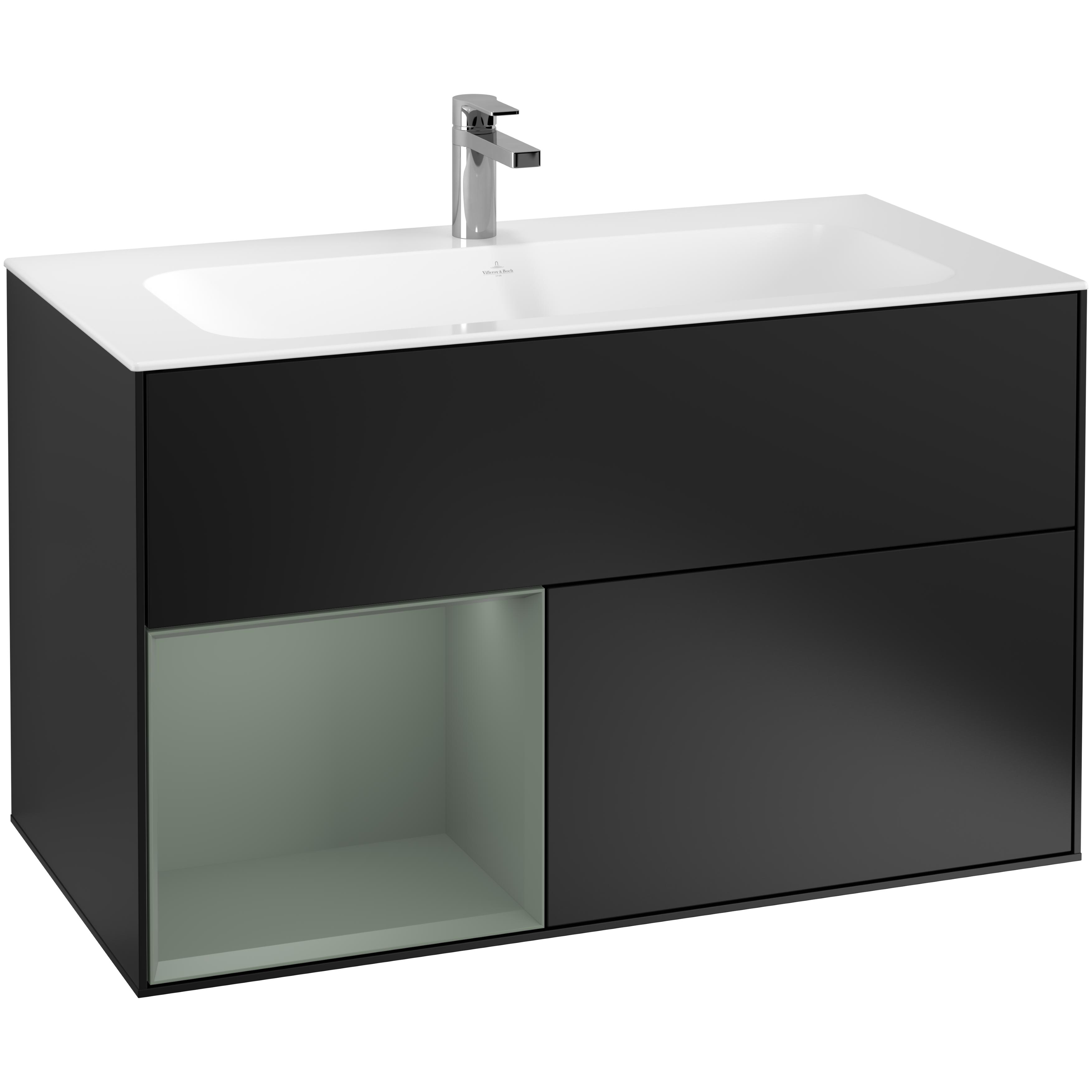 tvättställsskåp villeroy & boch finion med 2 lådor och hylla för inbyggt tvättställ