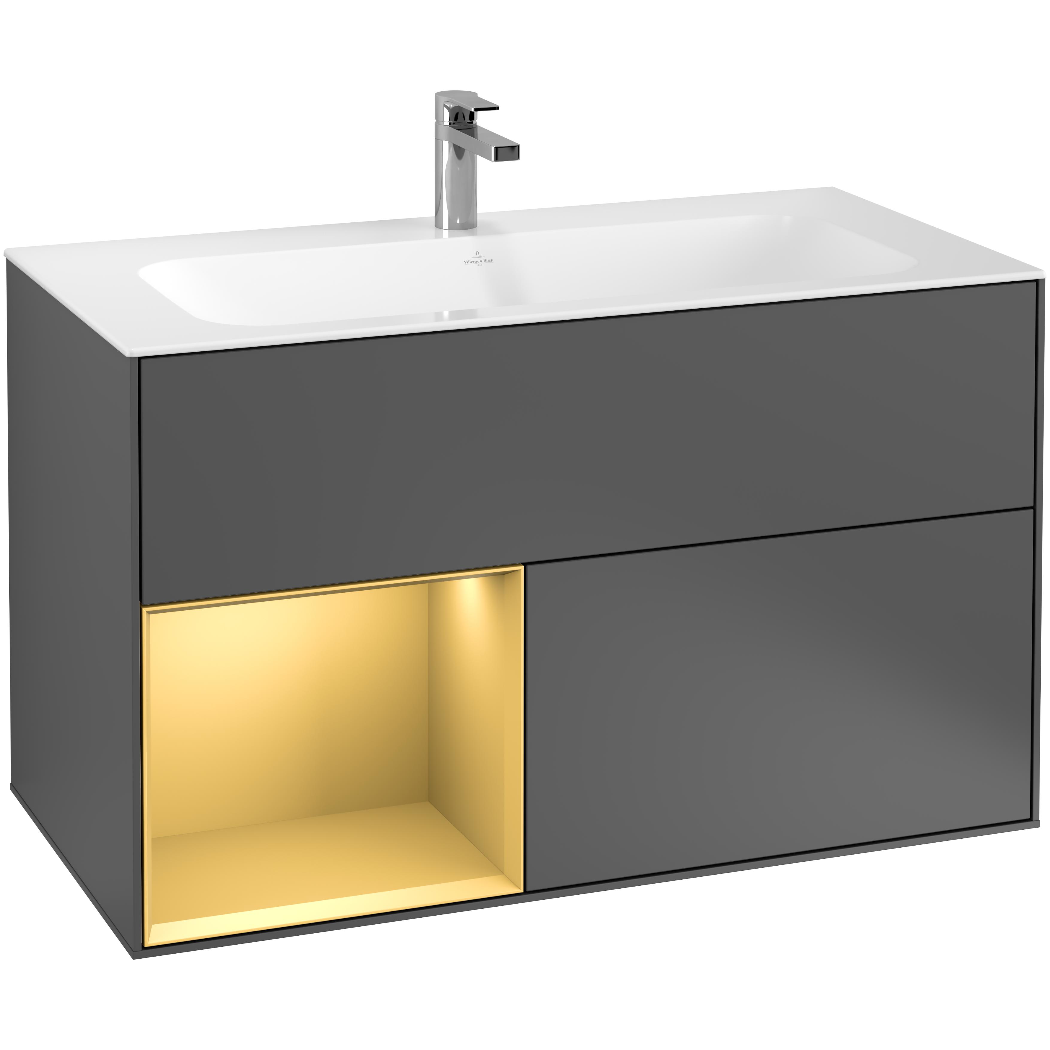 Tvättställsskåp Villeroy & Boch Finion med 2 Lådor och Hylla för Inbyggt Tvättställ | badrum - badrumsmobler - tvattstallsskap-och-kommod | KakelKungen