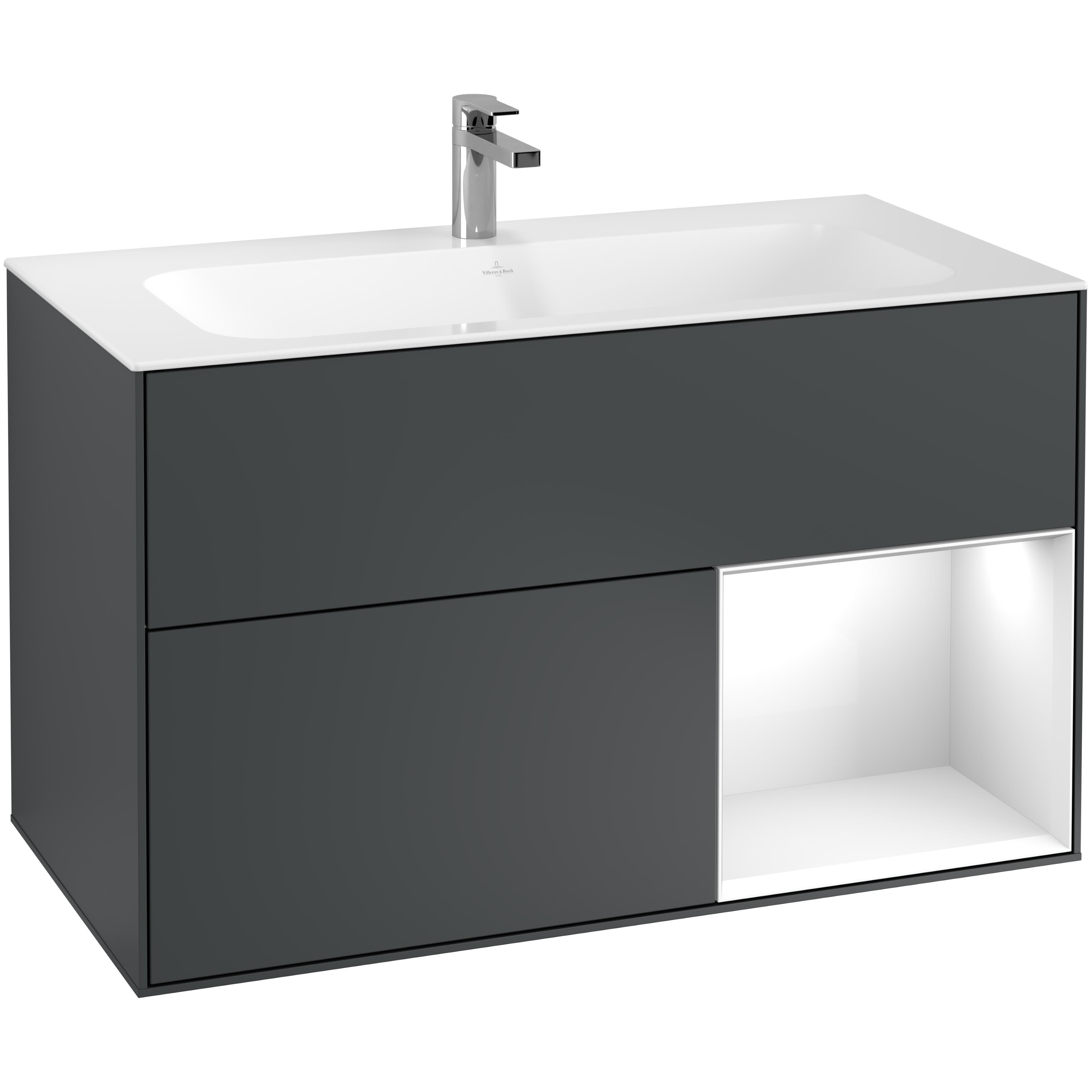 Tvättställsskåp Villeroy & Boch Finion med 2 Lådor och Hylla för Inbyggt Tvättställ | badrum - badrumsmobler - tvattstallsskap-och-kommod | KakelKungen