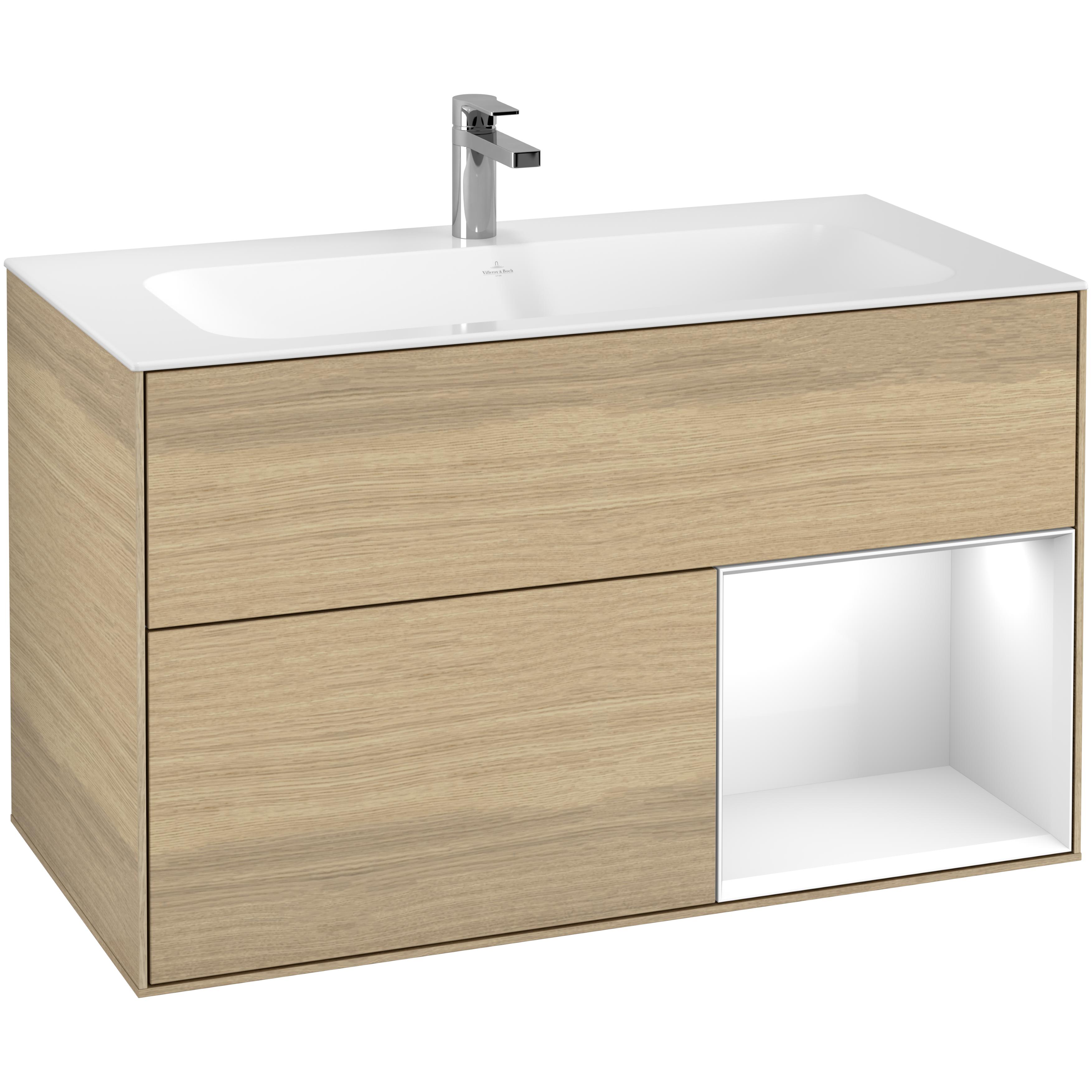 Tvättställsskåp Villeroy & Boch Finion med 2 Lådor och Hylla för Inbyggt Tvättställ | badrum - badrumsmobler - tvattstallsskap-och-kommod | KakelKungen