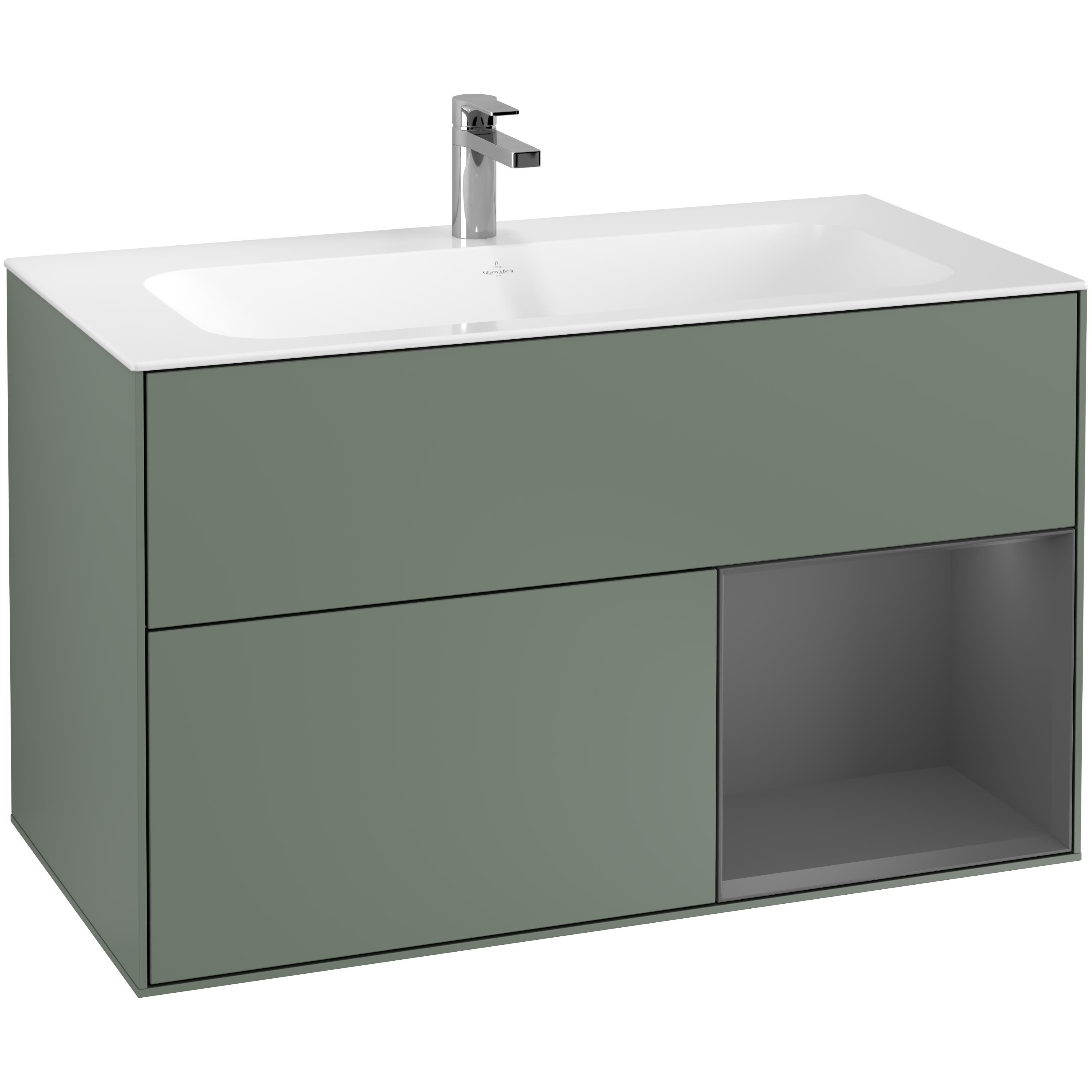 Tvättställsskåp Villeroy & Boch Finion med 2 Lådor och Hylla för Inbyggt Tvättställ | badrum - badrumsmobler - tvattstallsskap-och-kommod | KakelKungen