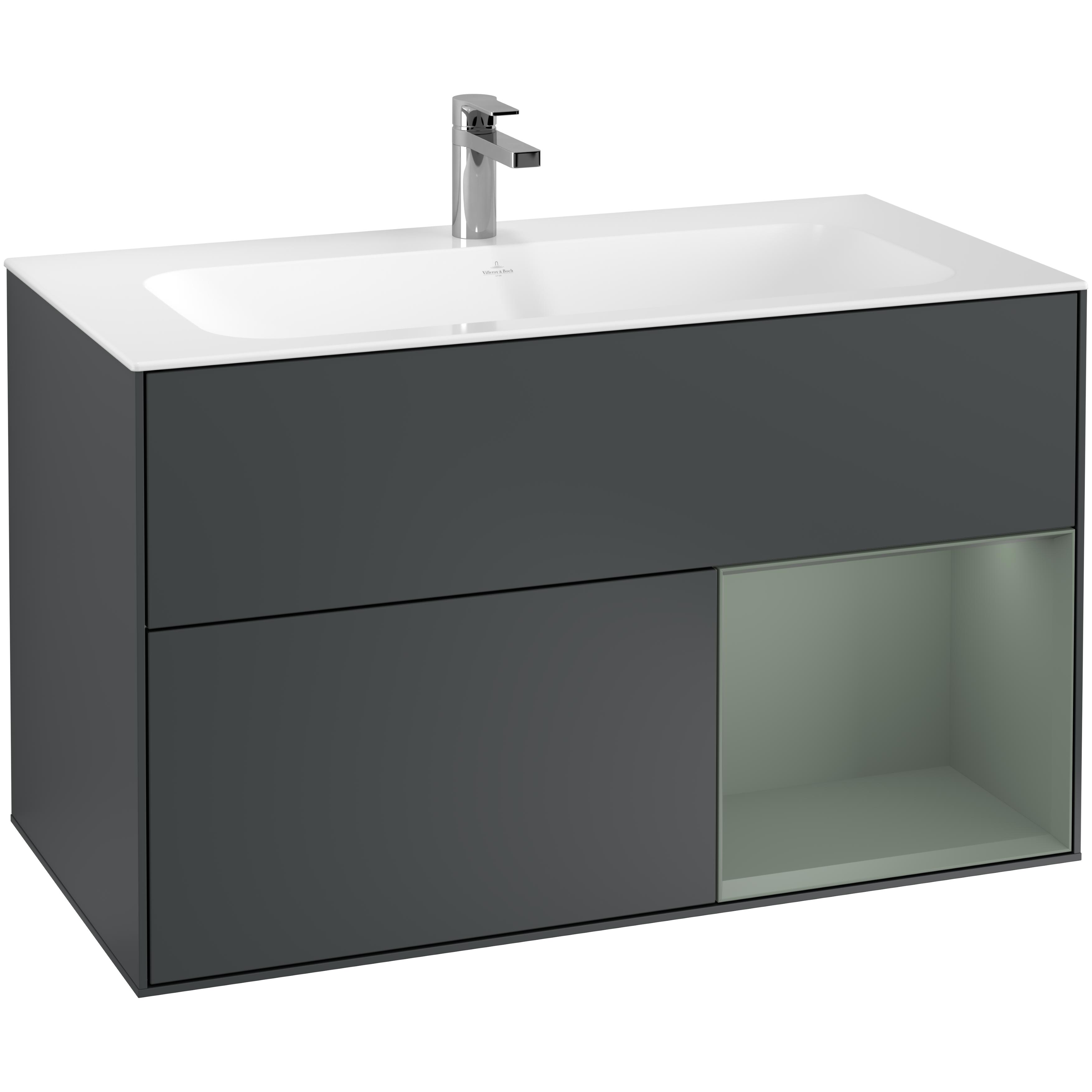 Tvättställsskåp Villeroy & Boch Finion med 2 Lådor och Hylla för Inbyggt Tvättställ | badrum - badrumsmobler - tvattstallsskap-och-kommod | KakelKungen